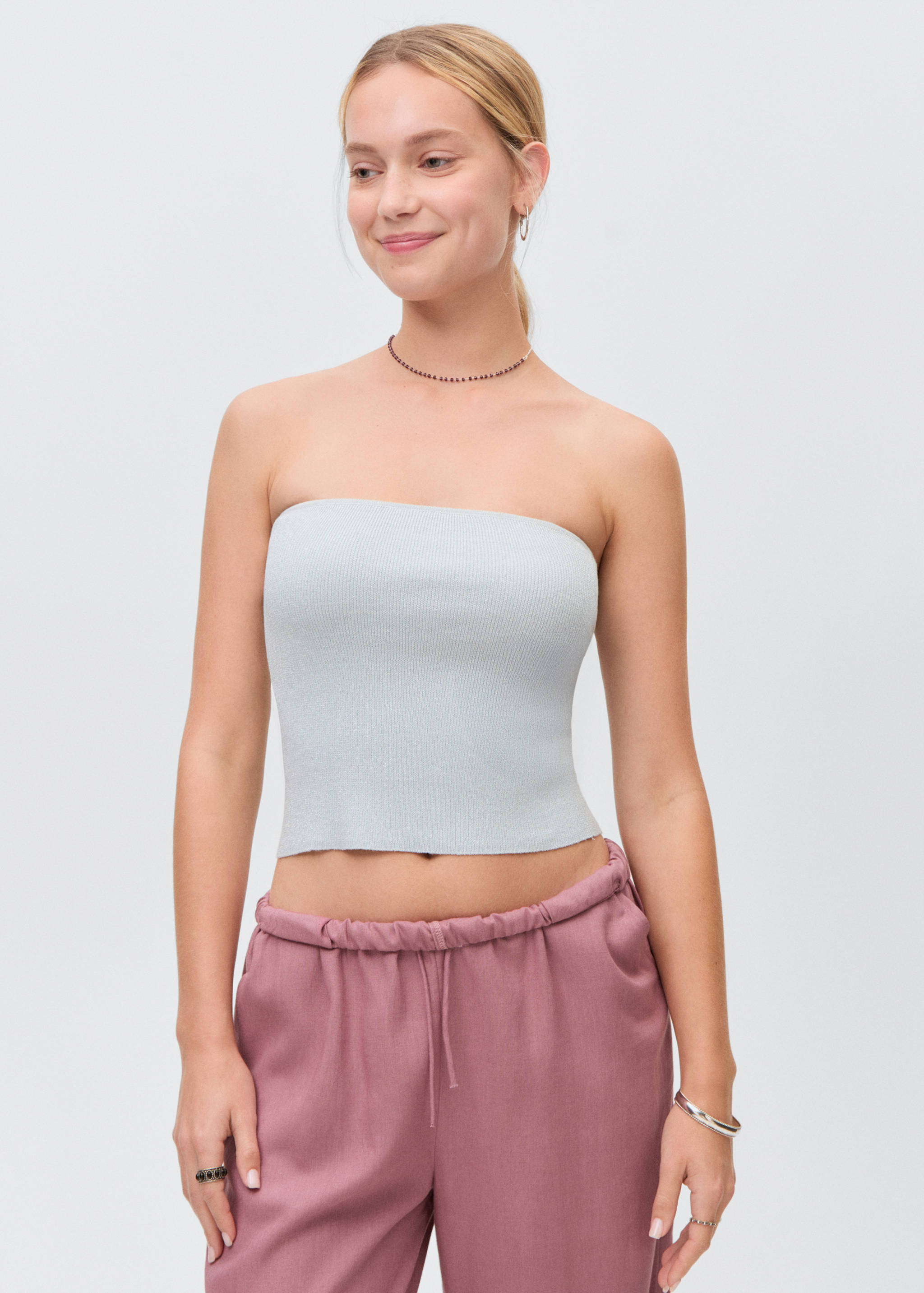 Straight linen-blend trousers - Medium plane