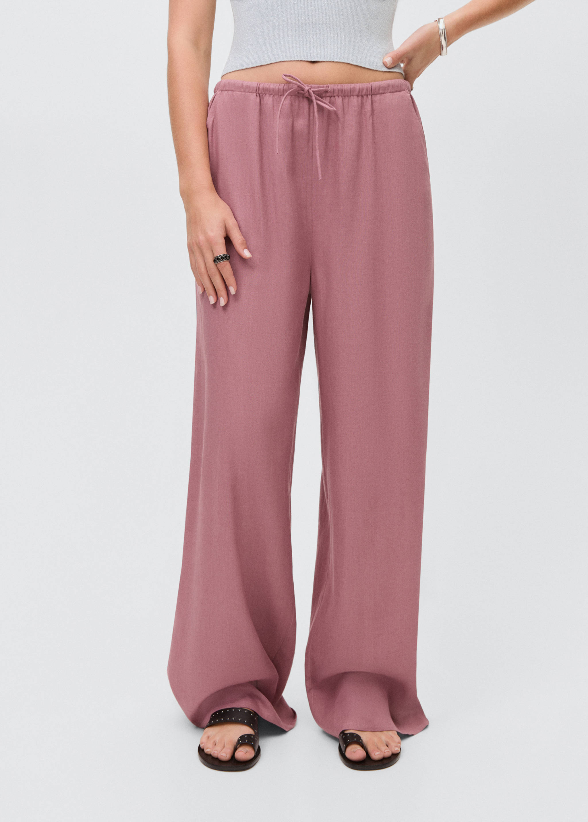 Straight linen-blend trousers - Details of the article 6