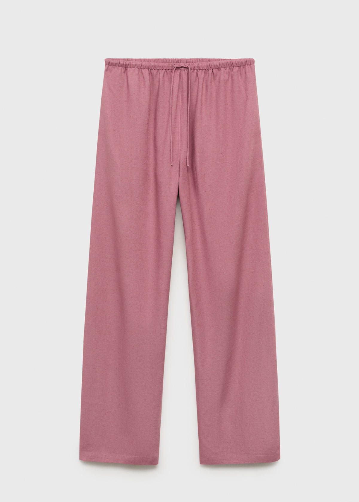 Straight linen-blend trousers — Pastel Pink