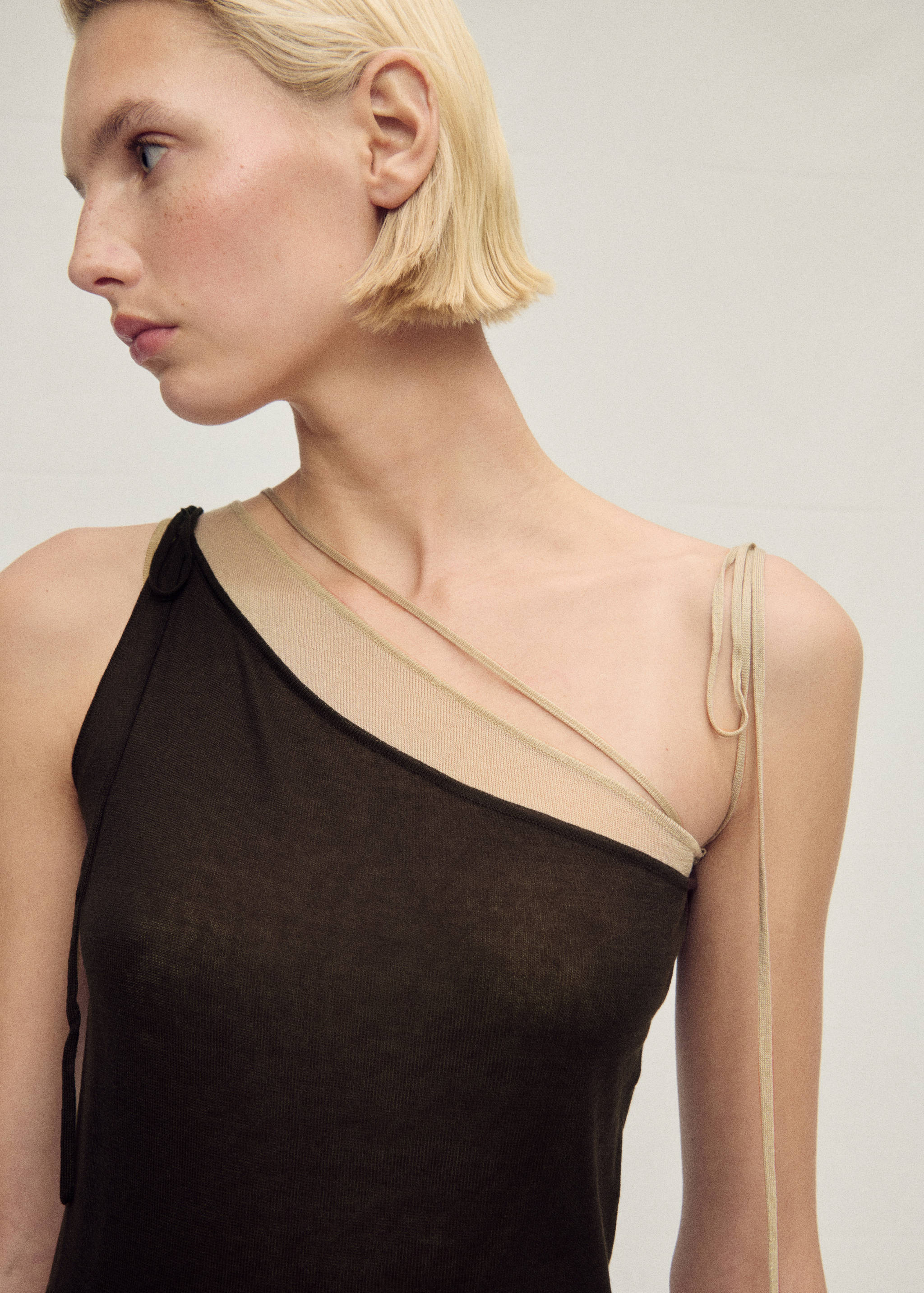 Combined lyocell knitted dress - Details of the article 1
