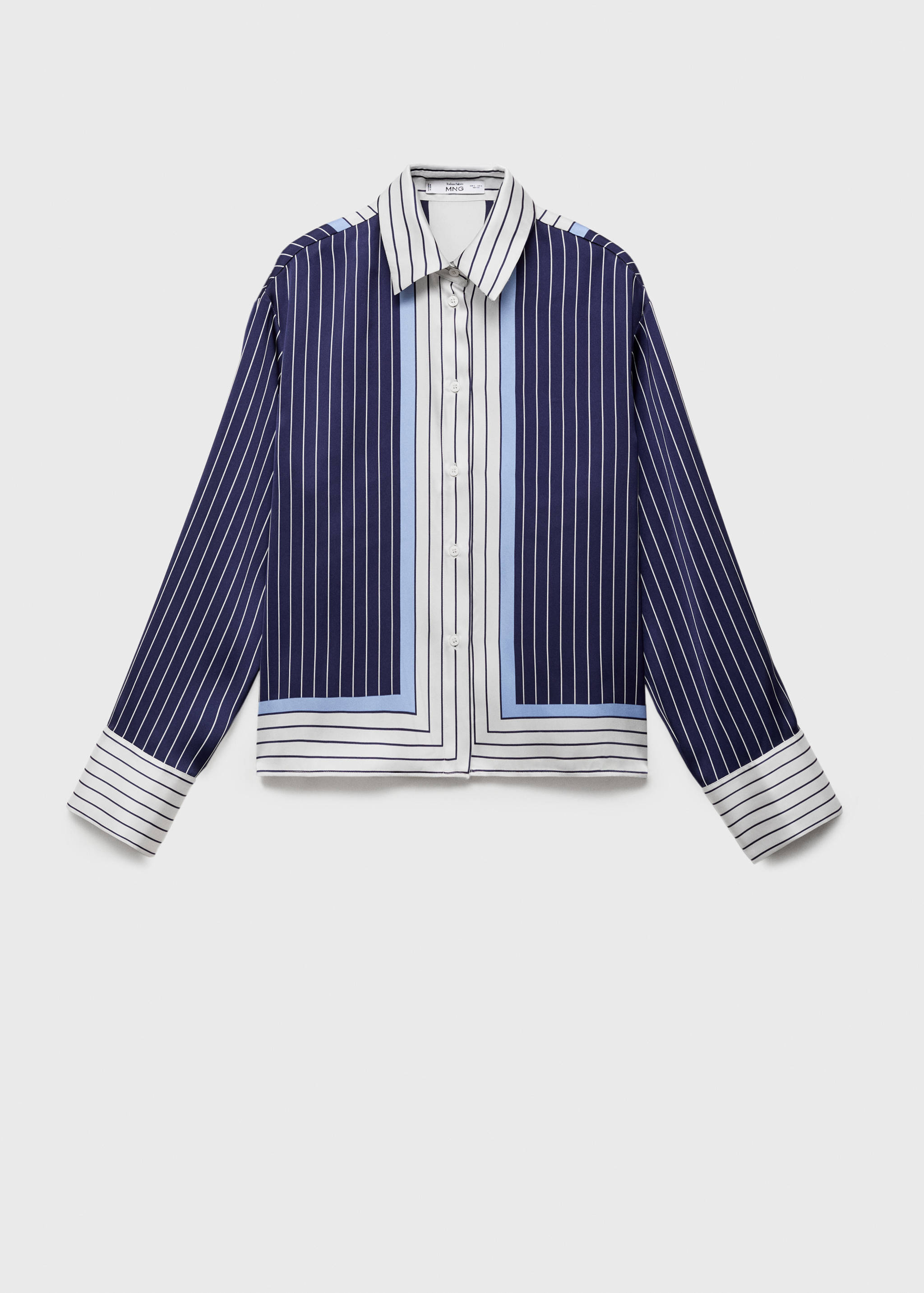 Satin shirt with combined stripes - Article without model