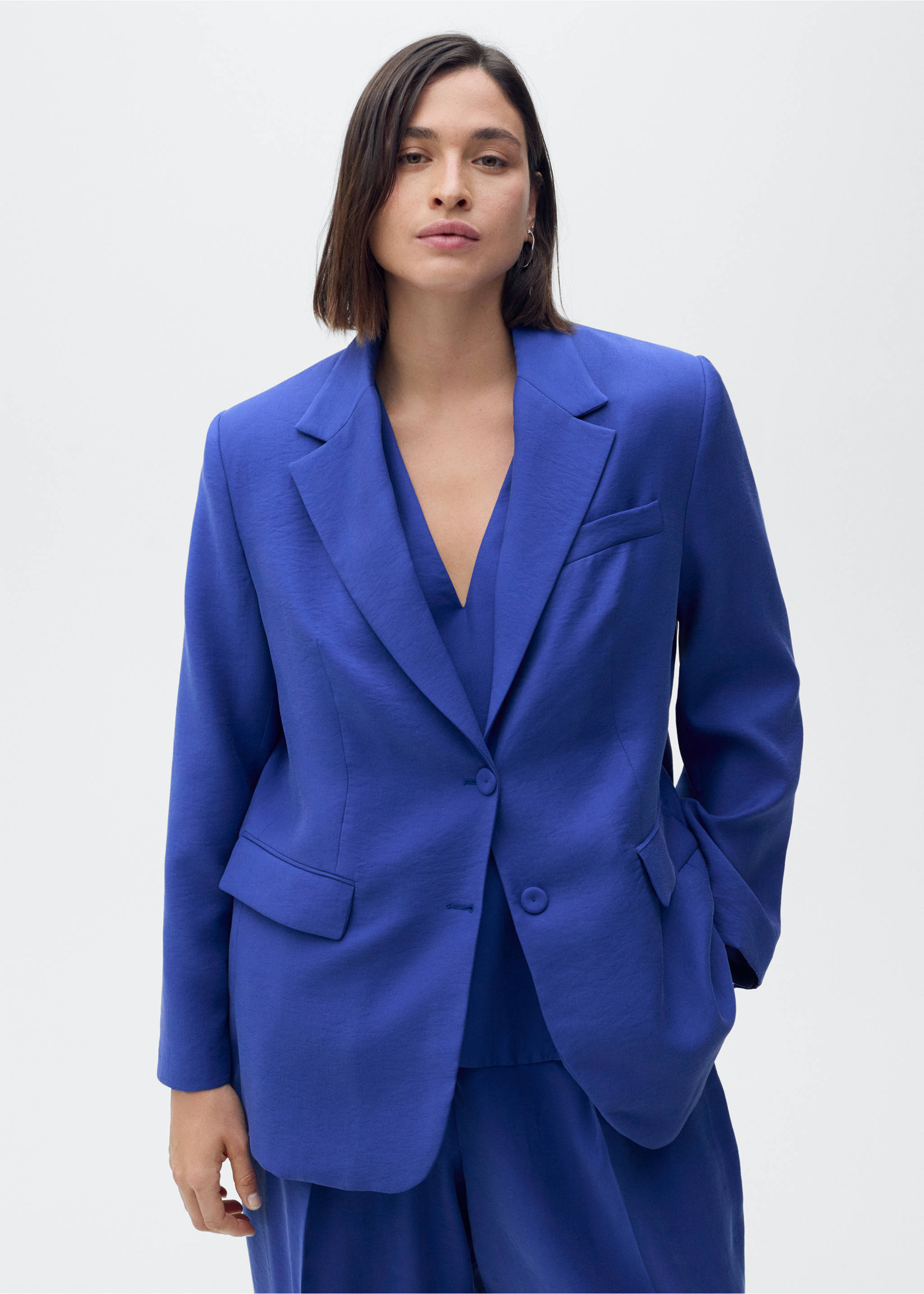 Blazer traje estructura - Detalle del artículo 4, Azul. Ref: 87067194-00.