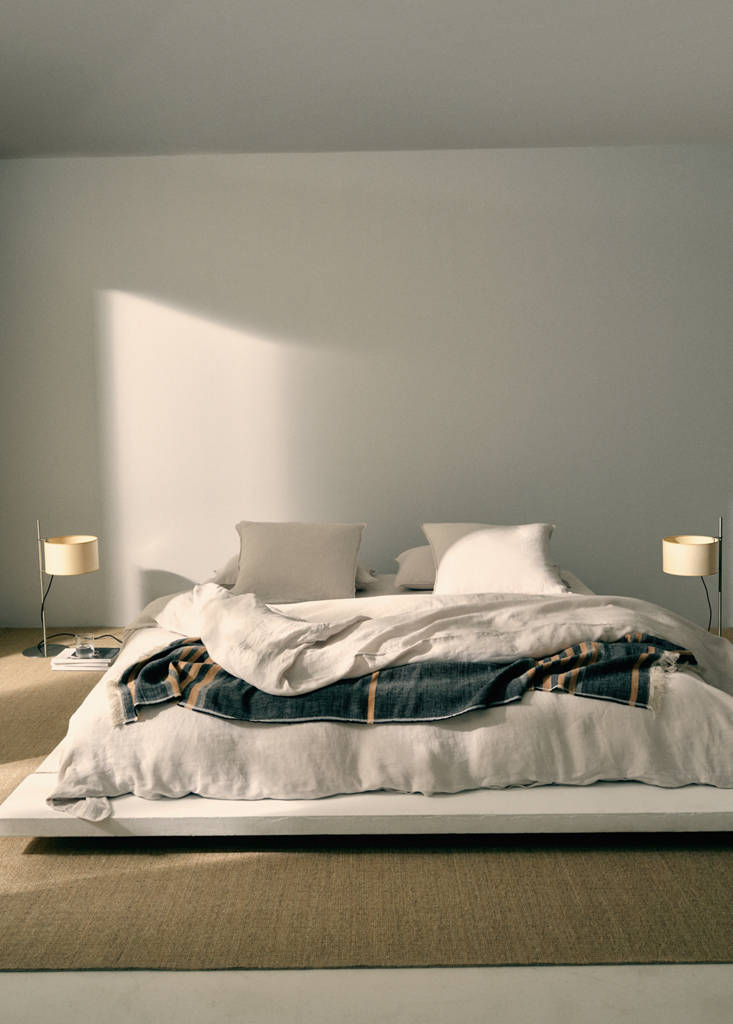 Washed linen duvet cover for 150/160 cm bed — Beige