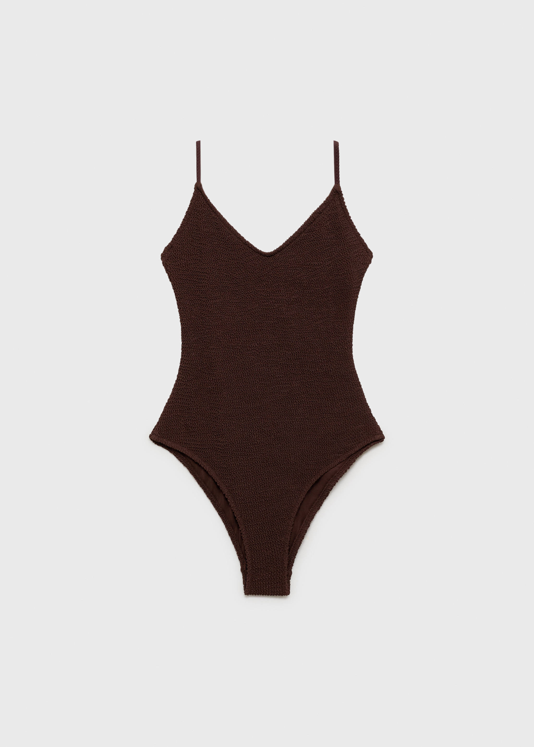 Baddräkt med texturerade axelband - Artikel utan modell