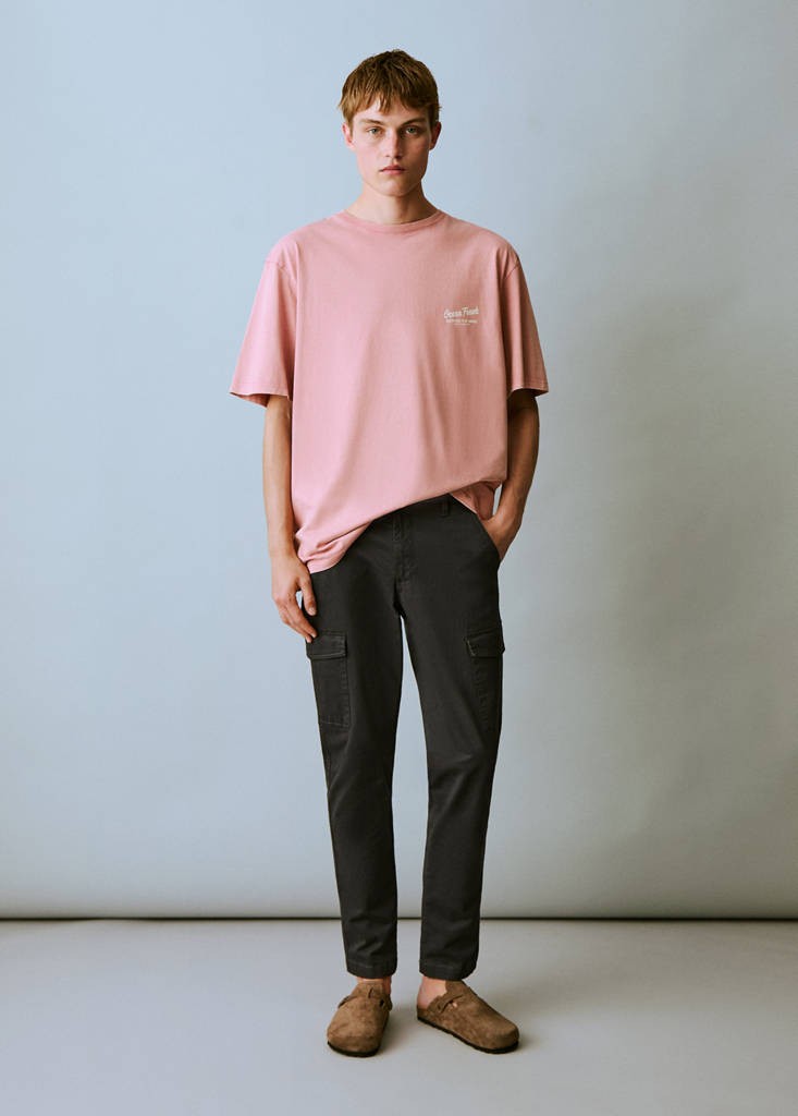 Short-sleeved printed t-shirt — Pastel Pink