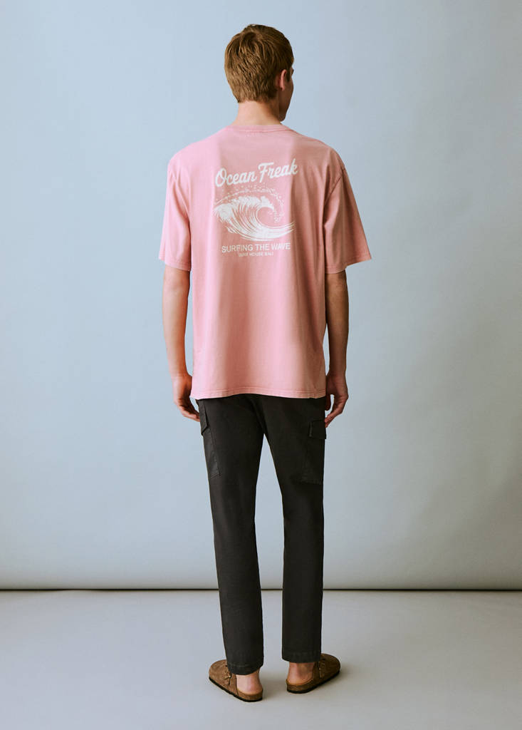Short-sleeved printed t-shirt — Pastel Pink