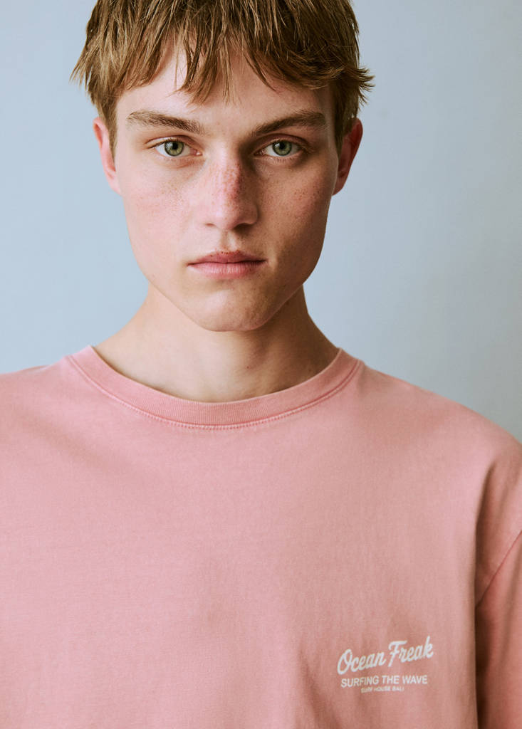 Short-sleeved printed t-shirt — Pastel Pink