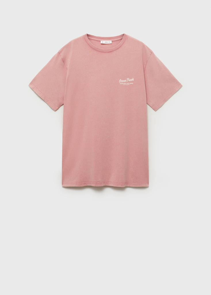 Short-sleeved printed t-shirt — Pastel Pink