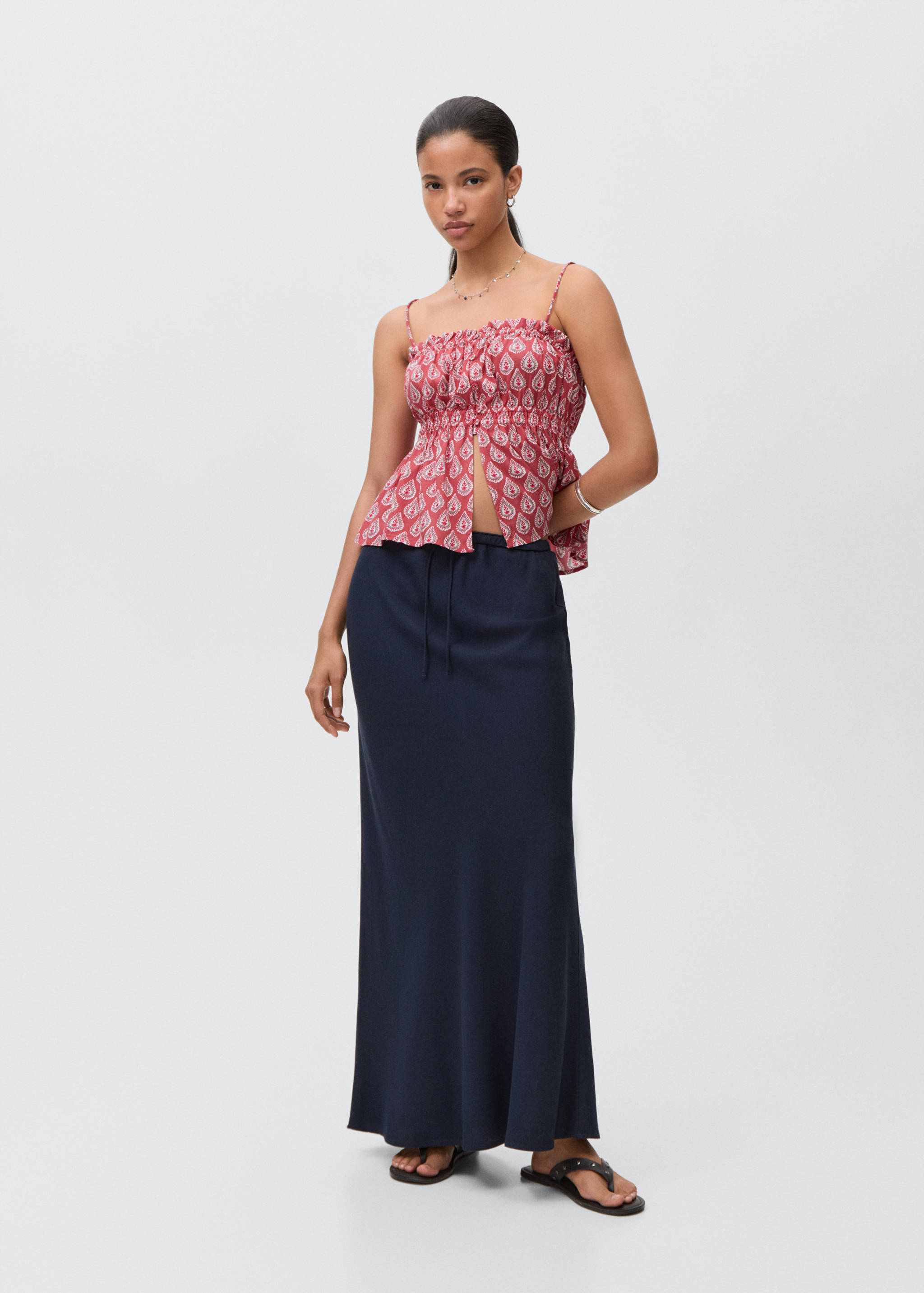 Top tirantes estampado - Plano general