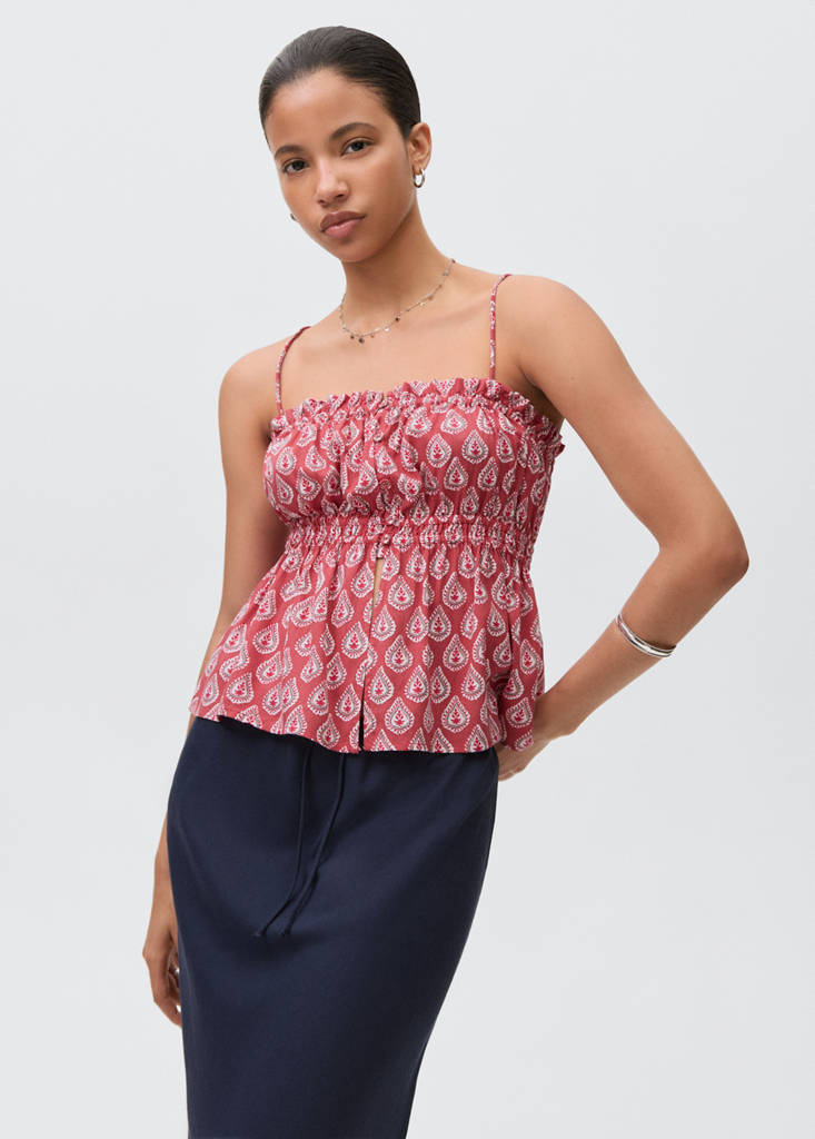 Printed strap top — Strawberry