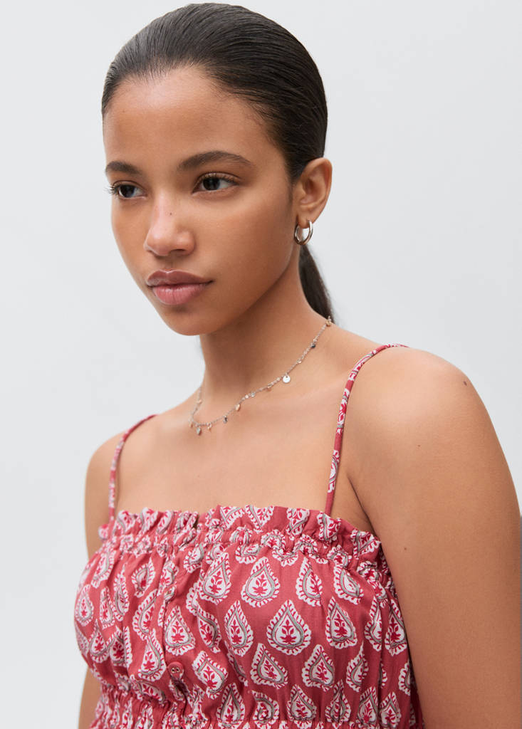 Printed strap top — Strawberry