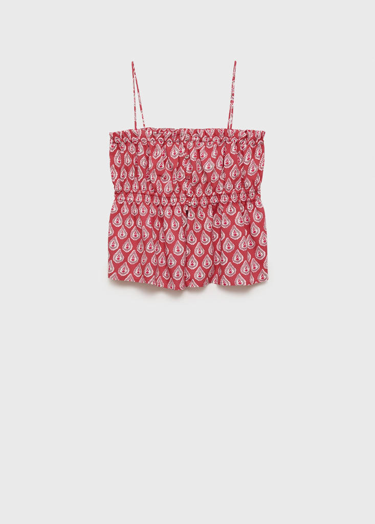 Printed strap top — Strawberry