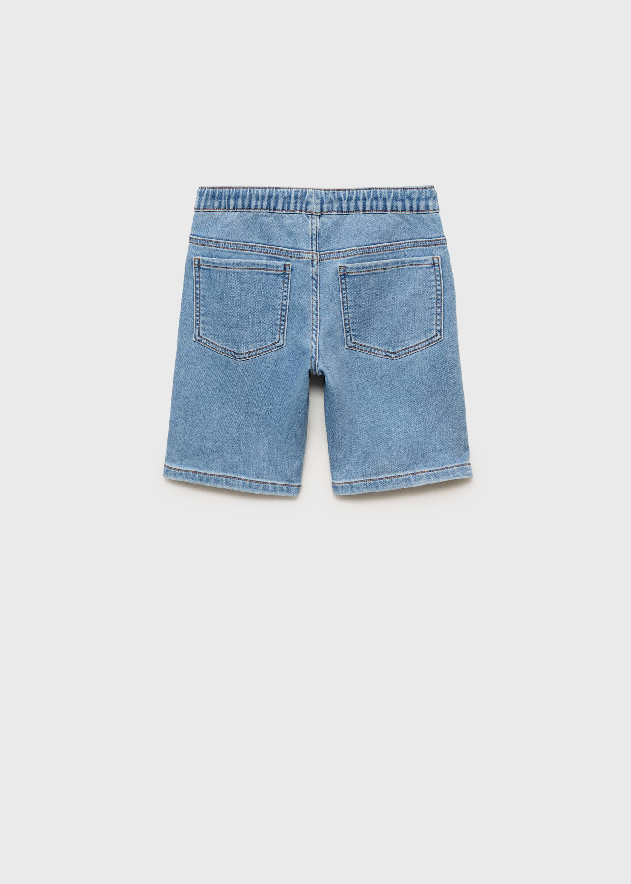Denim bermuda shorts with drawstring - Reverse of the article