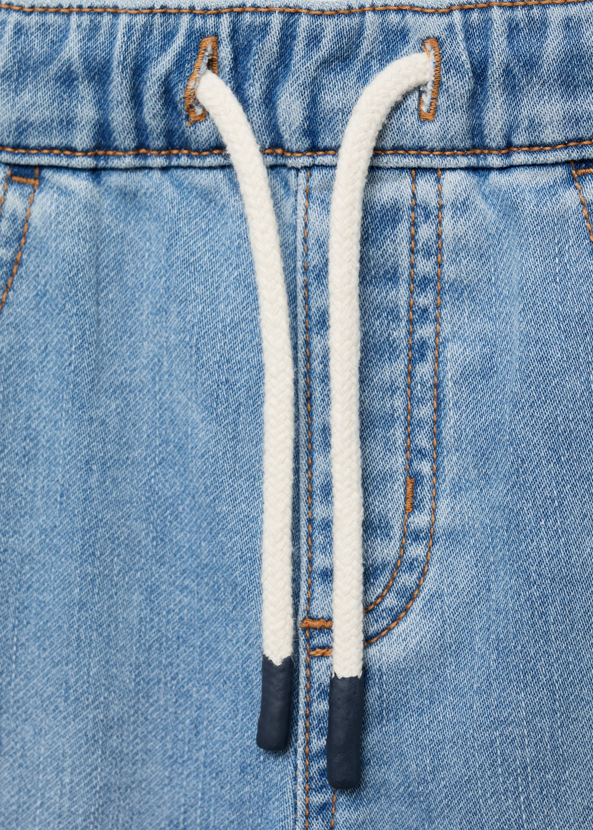 Denim bermuda shorts with drawstring - Details of the article 8