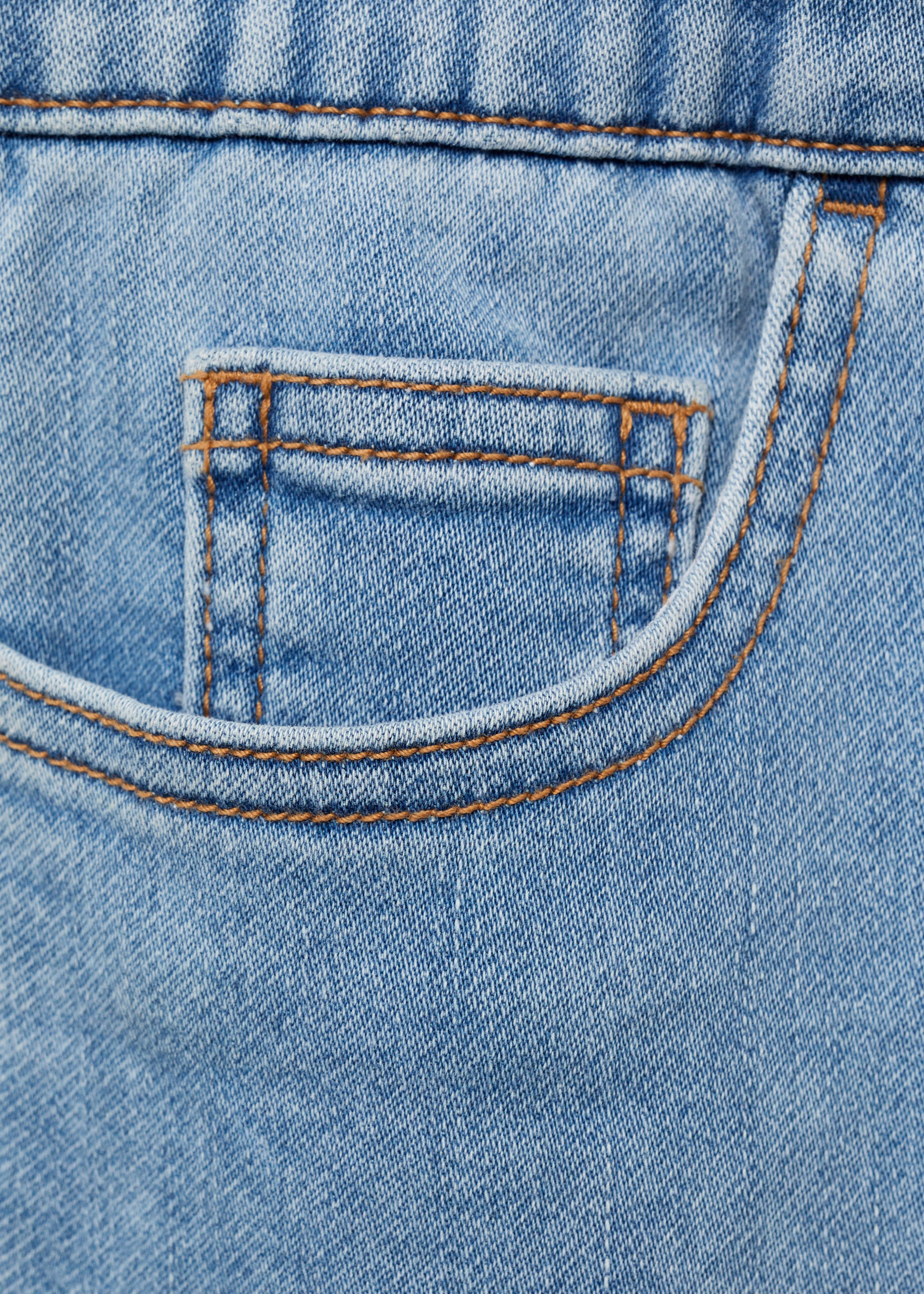 Denim bermuda shorts with drawstring - Details of the article 0