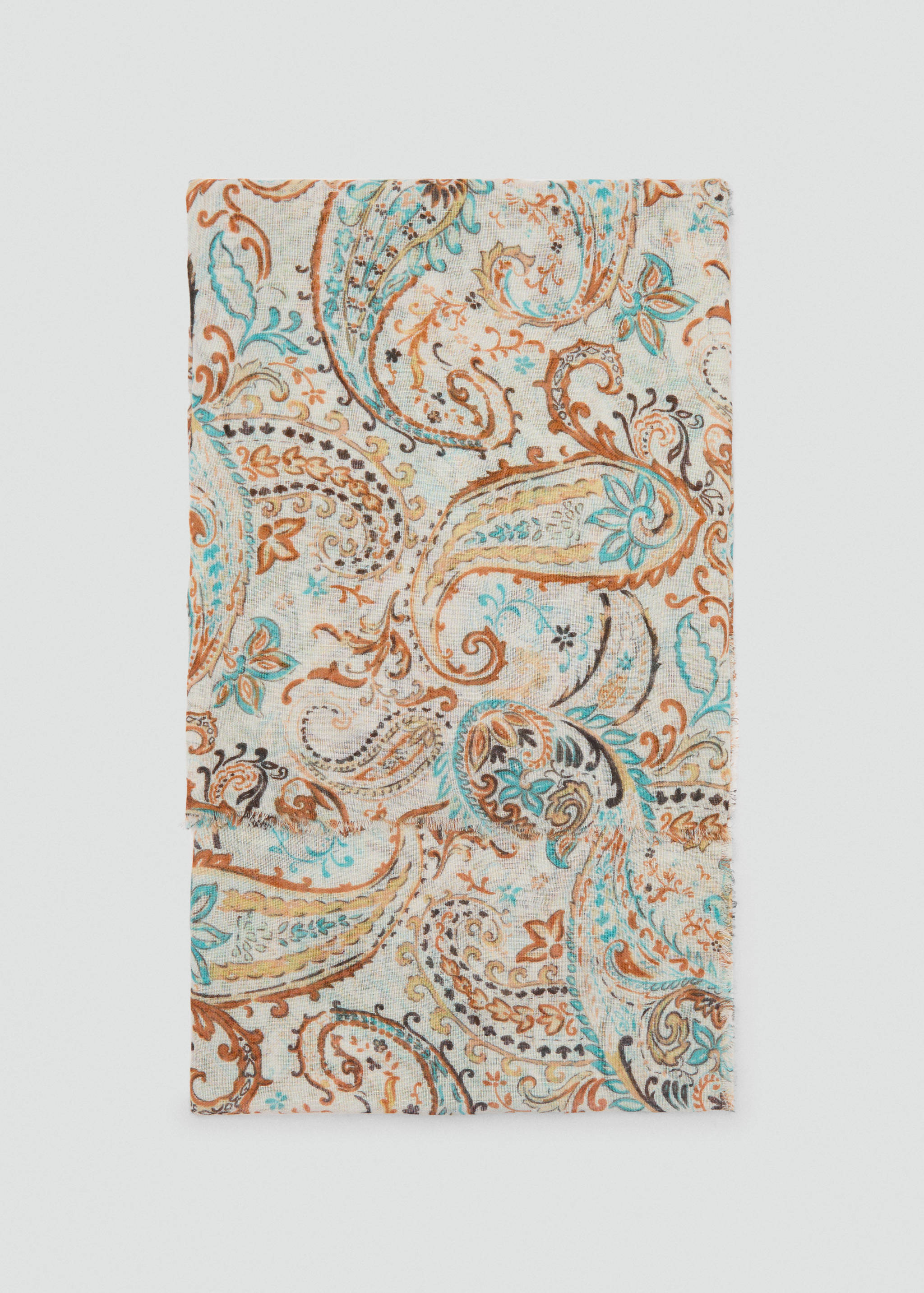 Linen-blend paisley scarf - Article without model