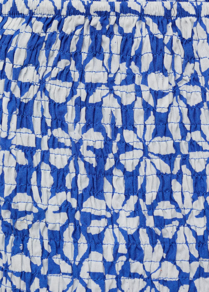 Printed pleated skirt — Vibrant blue