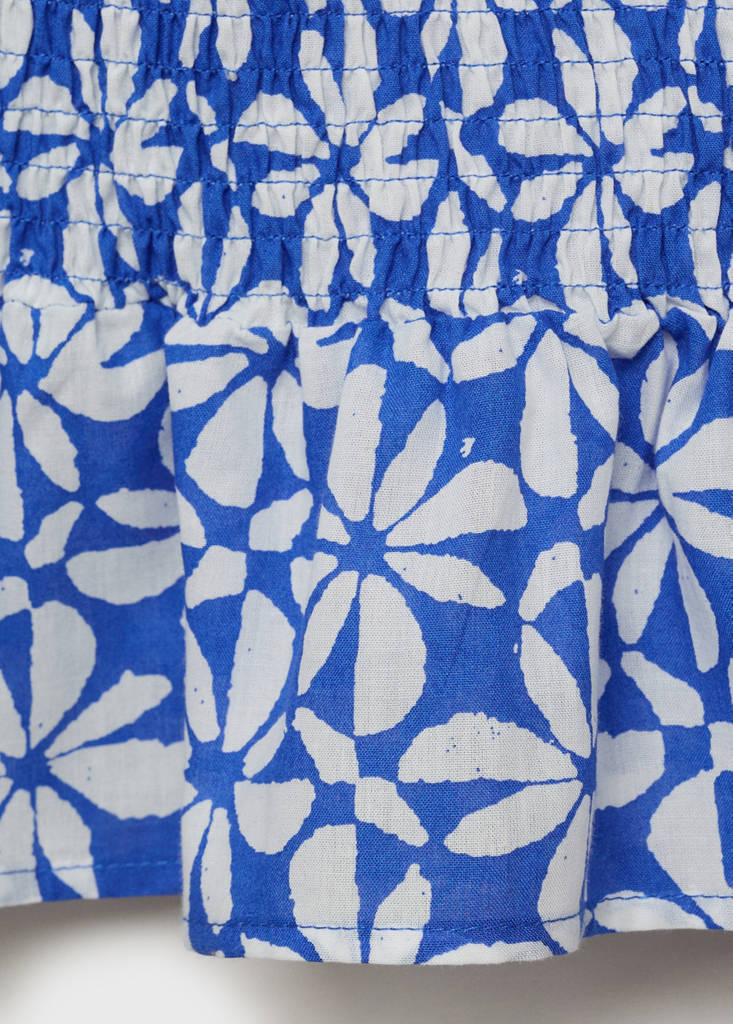 Printed pleated skirt — Vibrant blue