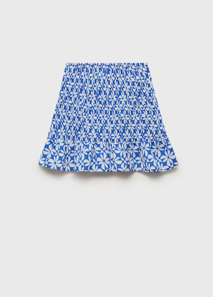 Printed pleated skirt — Vibrant blue