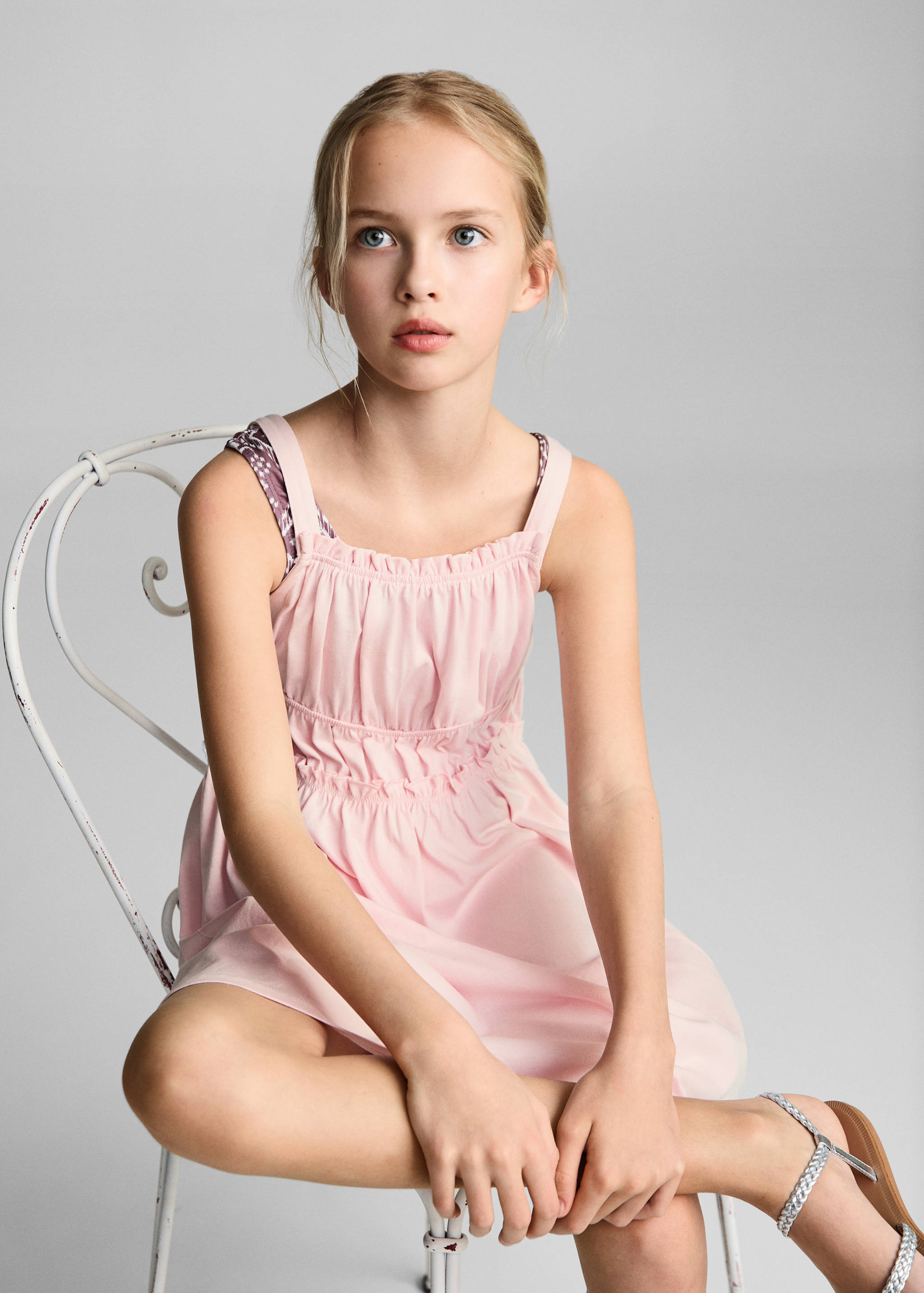 花边吊带连衣裙 - null