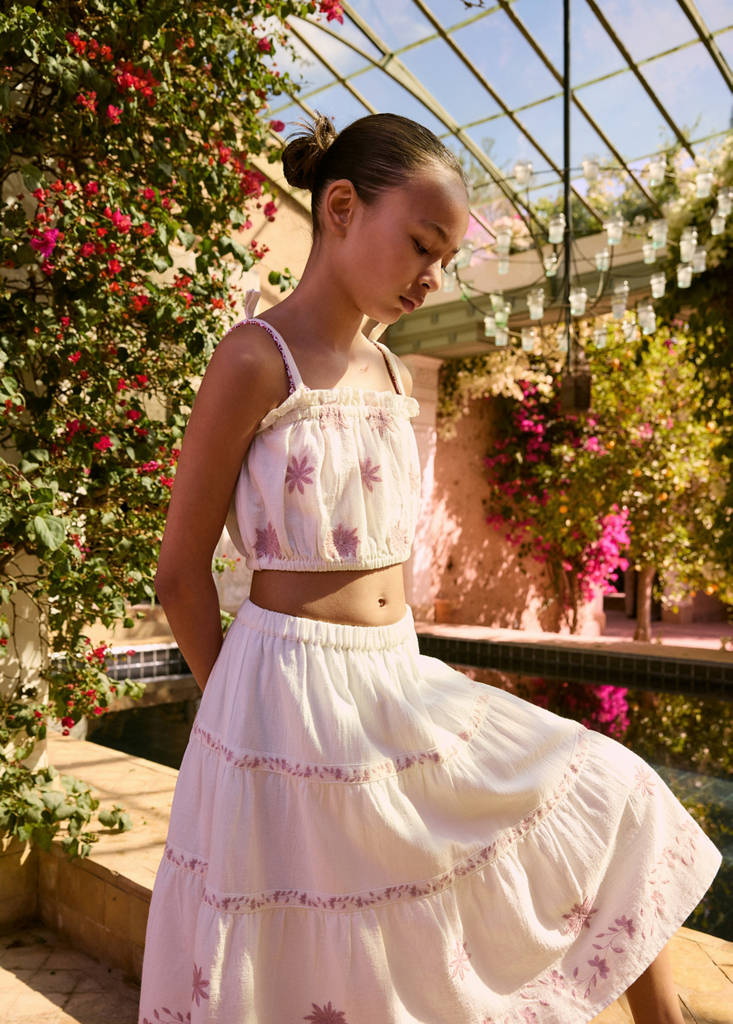 Embroidered crop top - thumbnail 3
