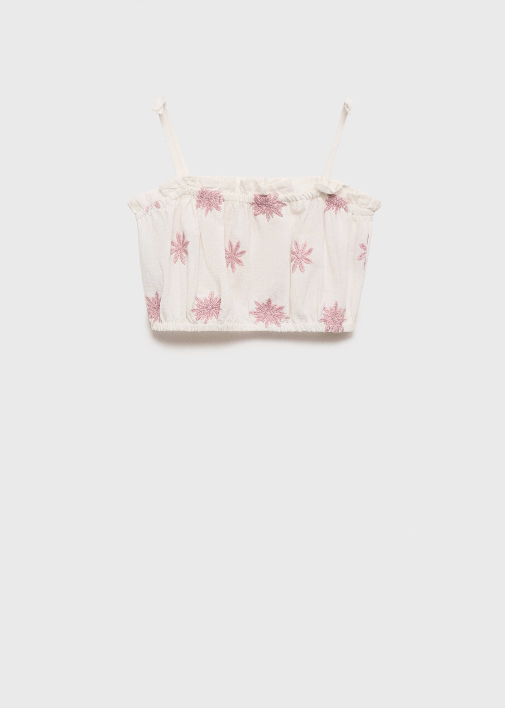 Crop top brodé - Article sans modèle, Écru. Ref: 87067696-00.