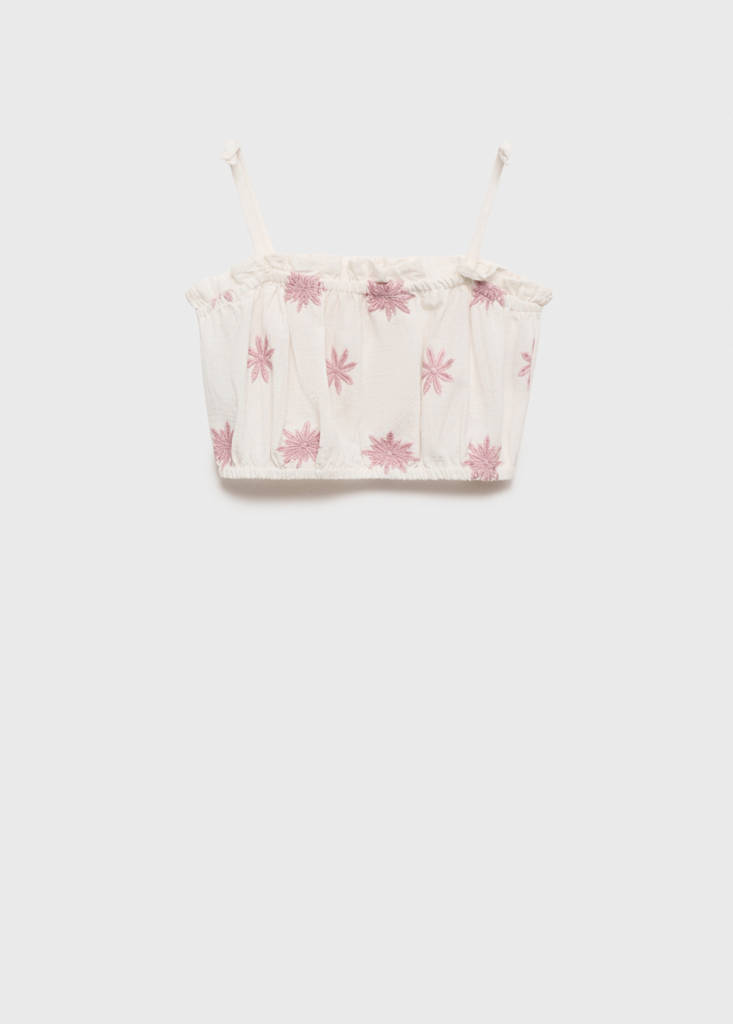Embroidered crop top - thumbnail 2