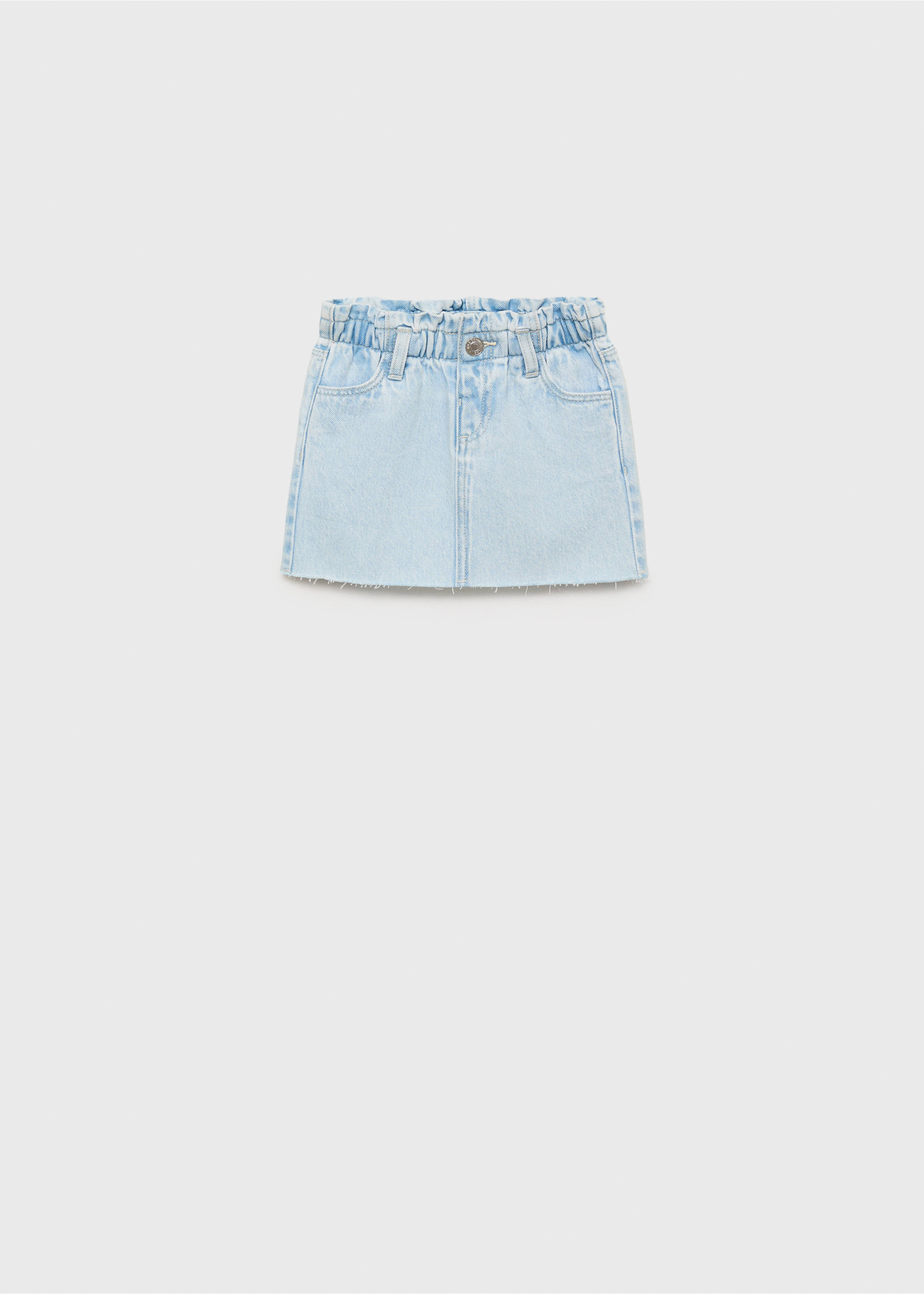 Denim skirt with frayed hem - Article without model, Light Blue. Ref: 87067700-00.