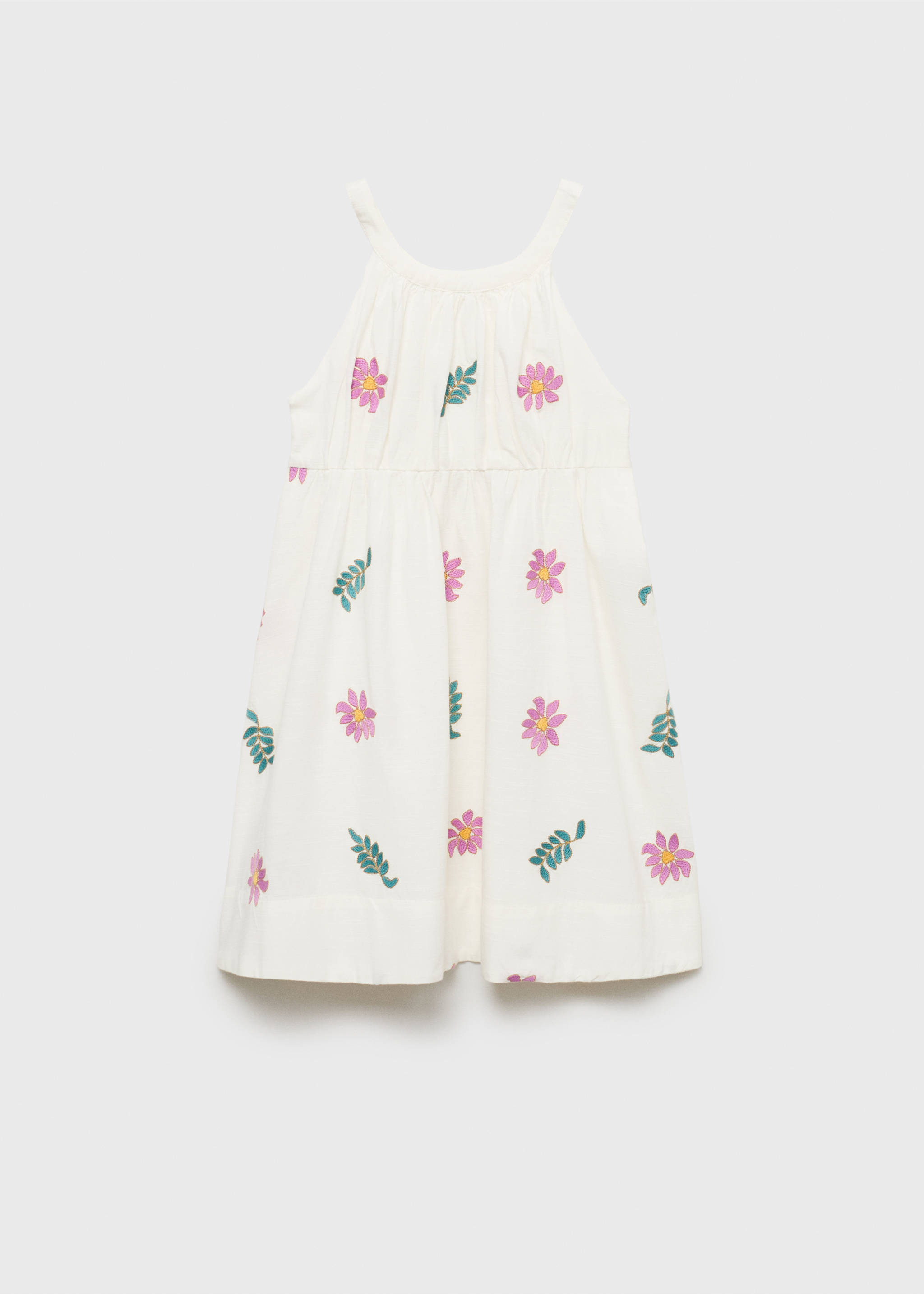 Vestido bordado floral - Artículo sin modelo, Crudo. Ref: 87067701-00.