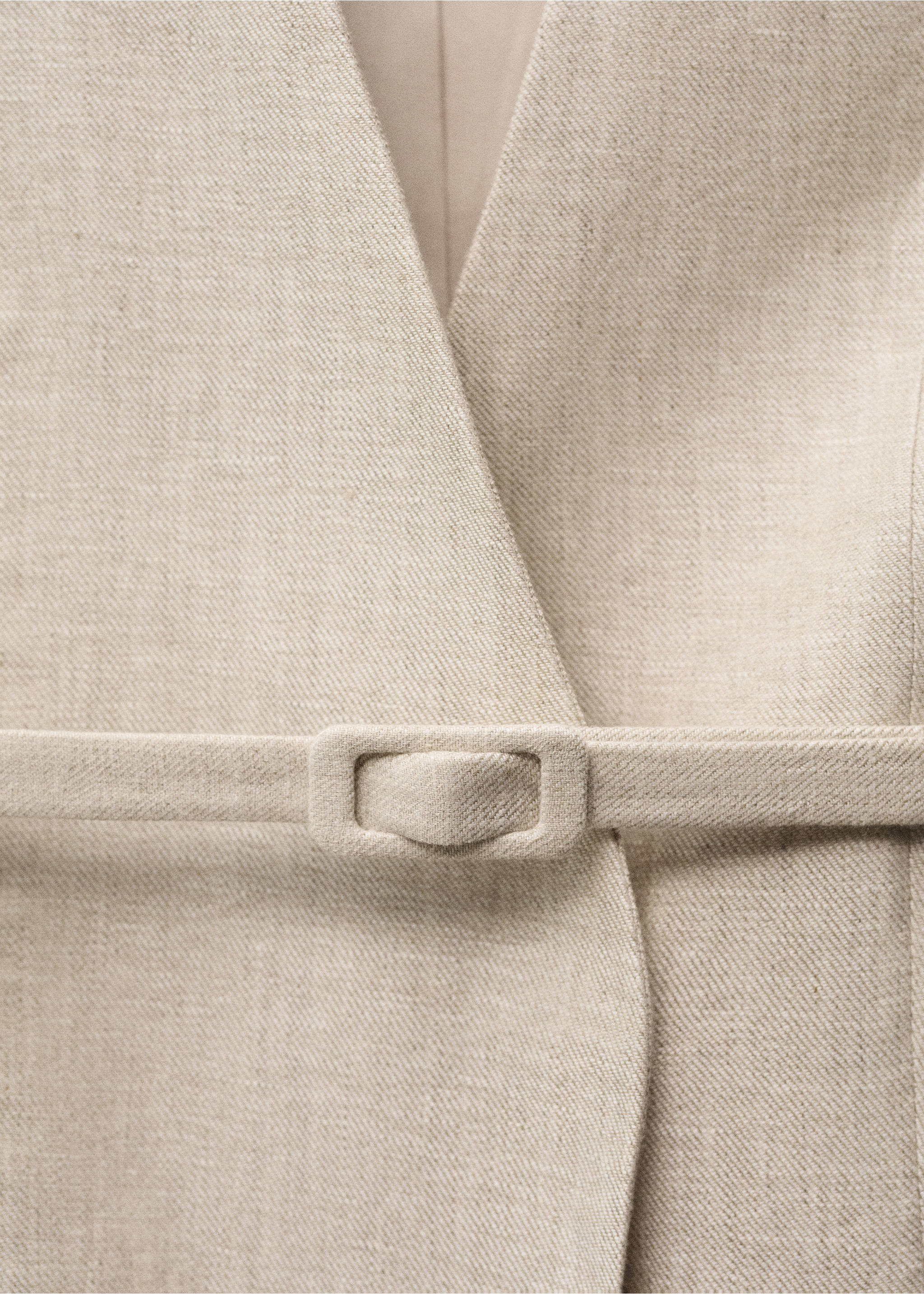 Linen suit jacket with belt - Details of the article 0, Light/Pastel Grey. Ref: 87067706-00.