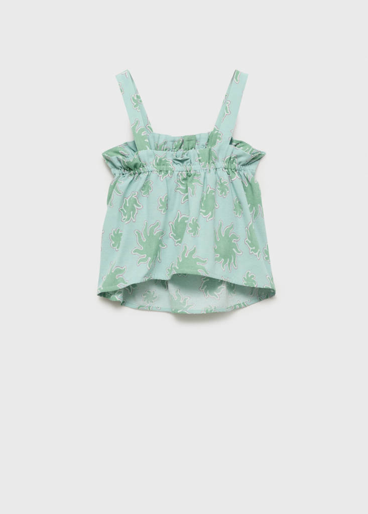 Printed sleeveless blouse — Pastel Green