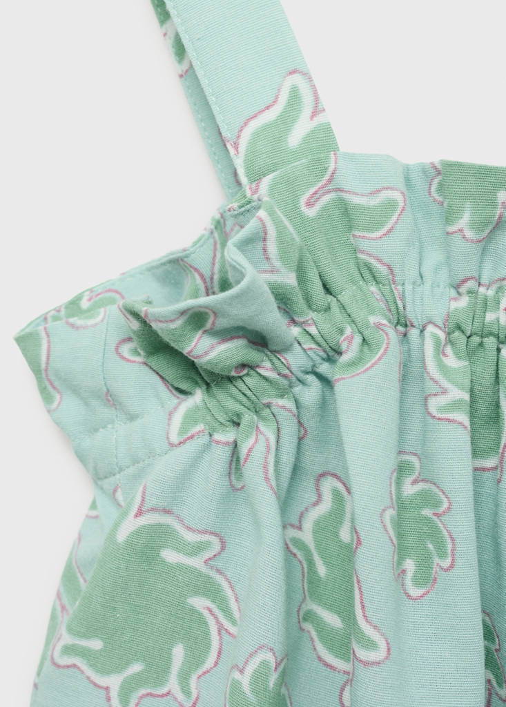 Printed sleeveless blouse — Pastel Green