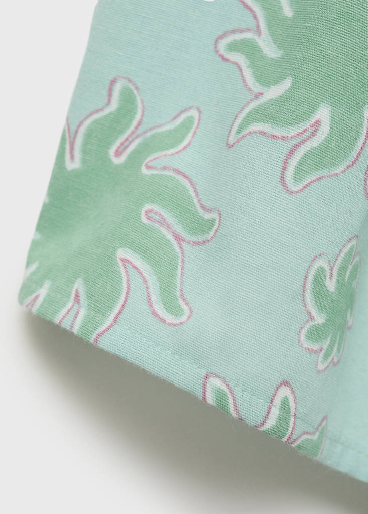Printed sleeveless blouse — Pastel Green