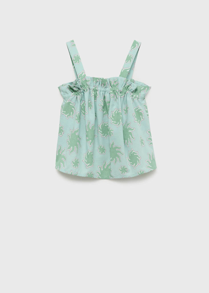 Printed sleeveless blouse — Pastel Green