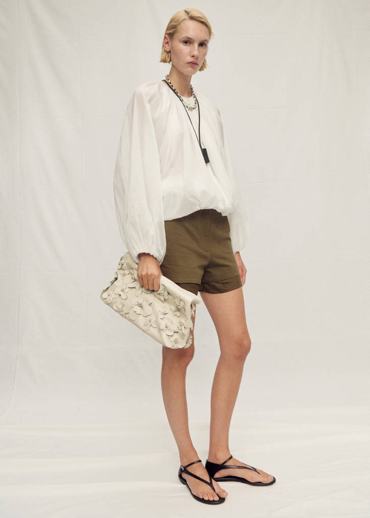 MANGO - Veste semi-transparente froncée blanc - S