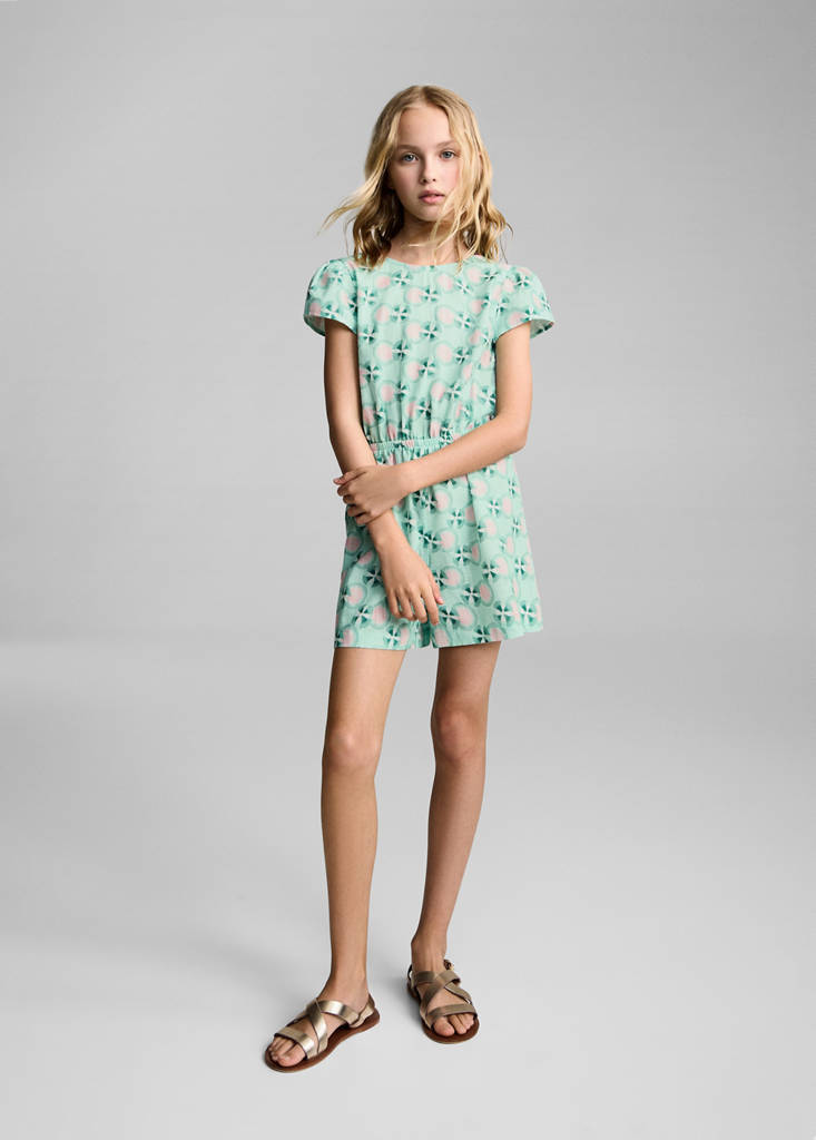MANGO KIDS - Combi-short imprimé vert - 11 - Fille