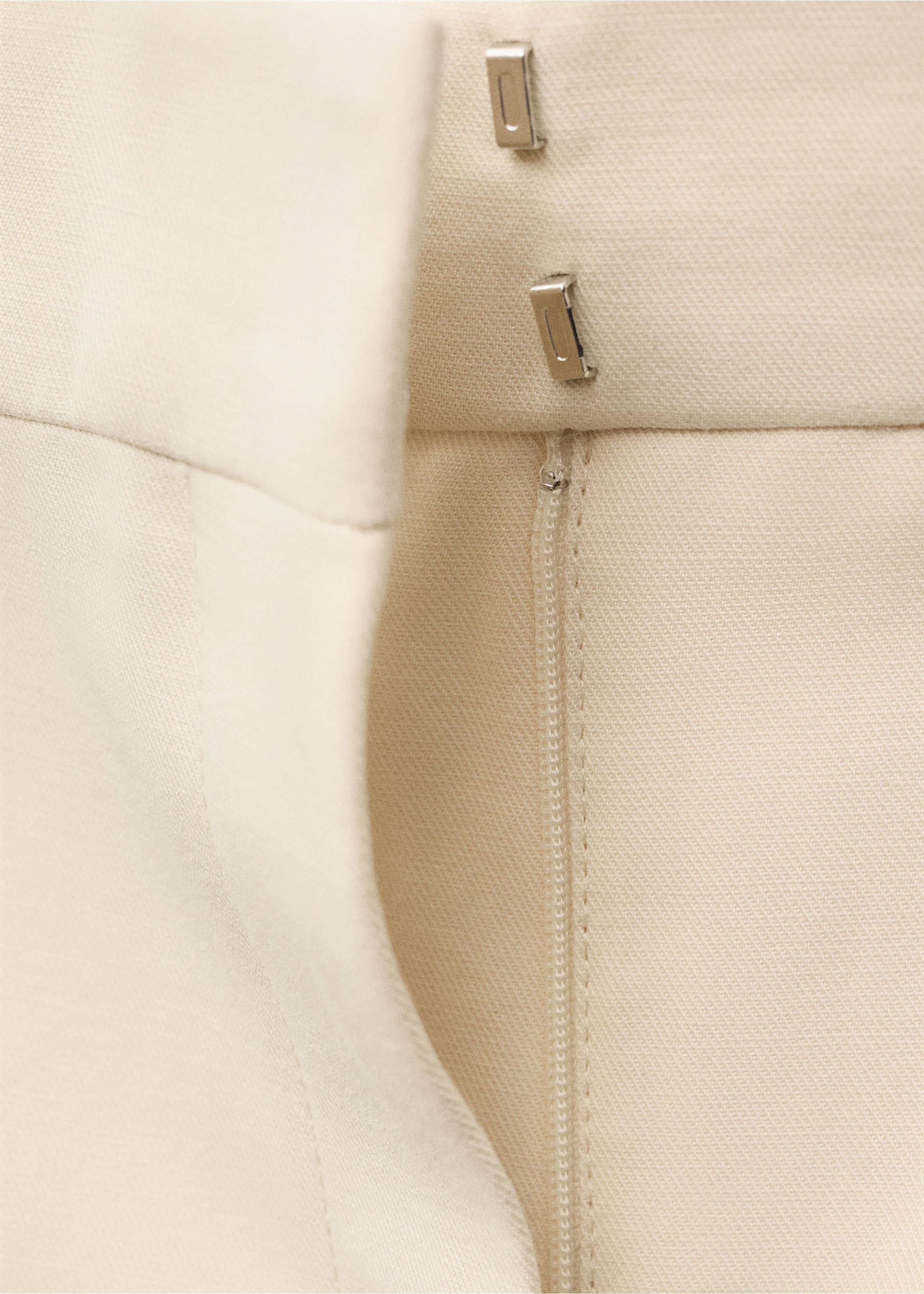Pantalón traje mezcla lino flare - Detalle del artículo 0, Crudo. Ref: 87067717-00.