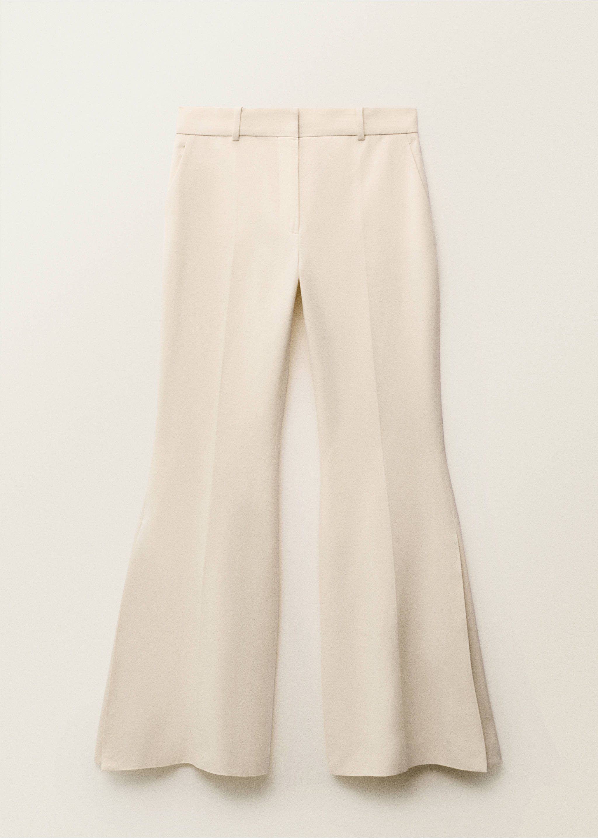 Pantalón traje mezcla lino flare - Artículo sin modelo, Crudo. Ref: 87067717-00.