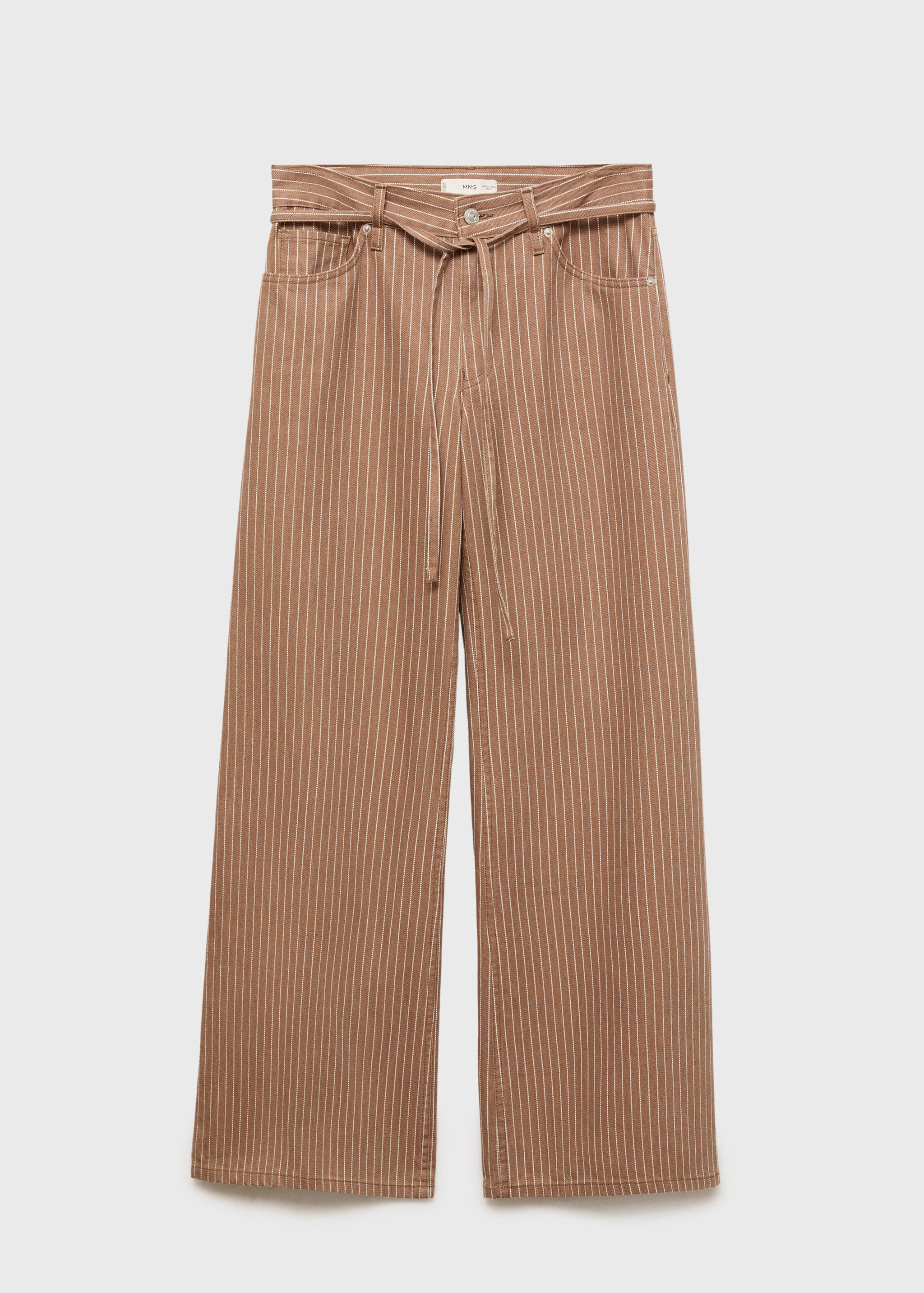 Wide leg jeans with stripes and belt - Article without model