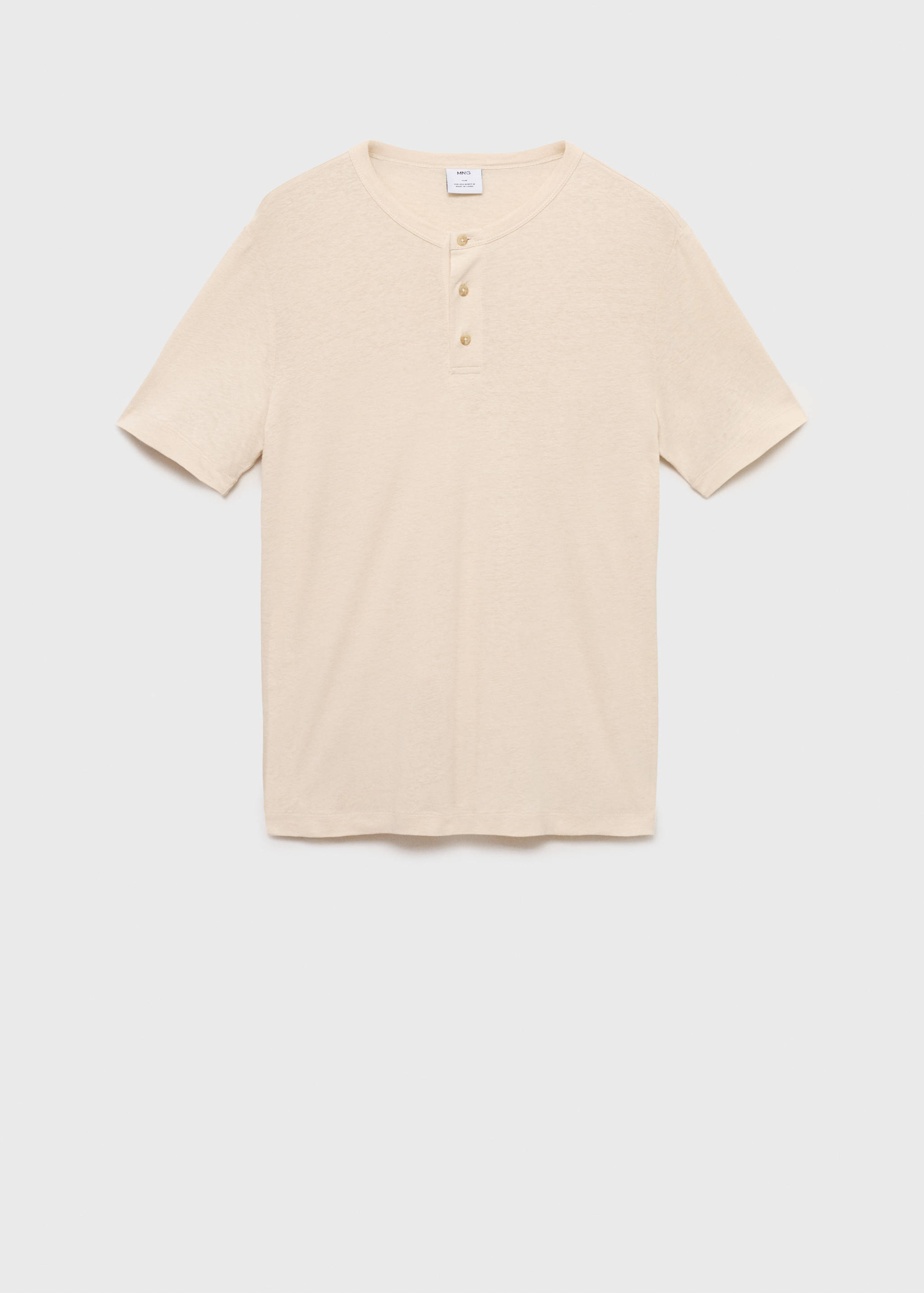 Футболка с пуговицами, со льном - Изделие без модели