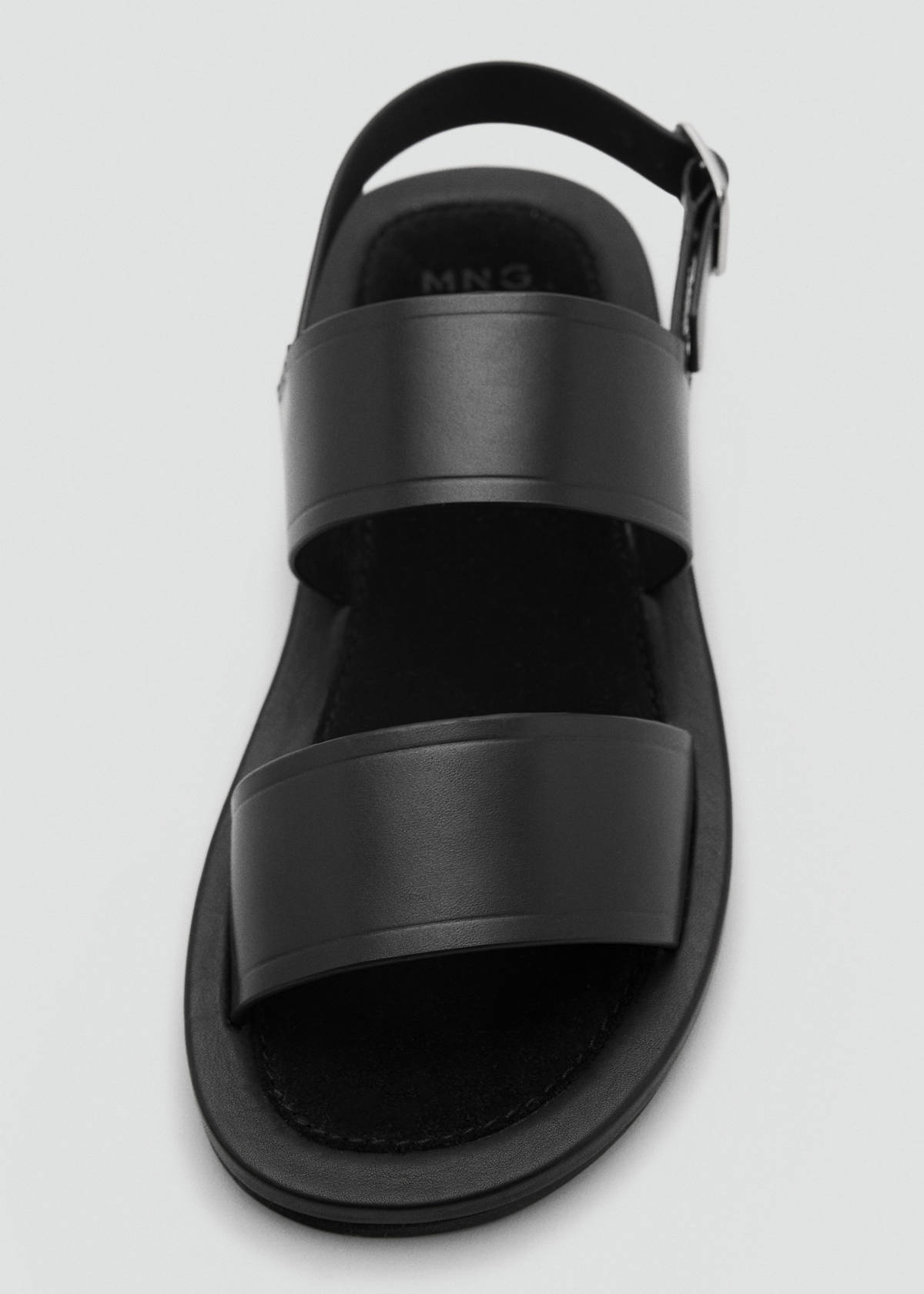Leather strap sandals — Black