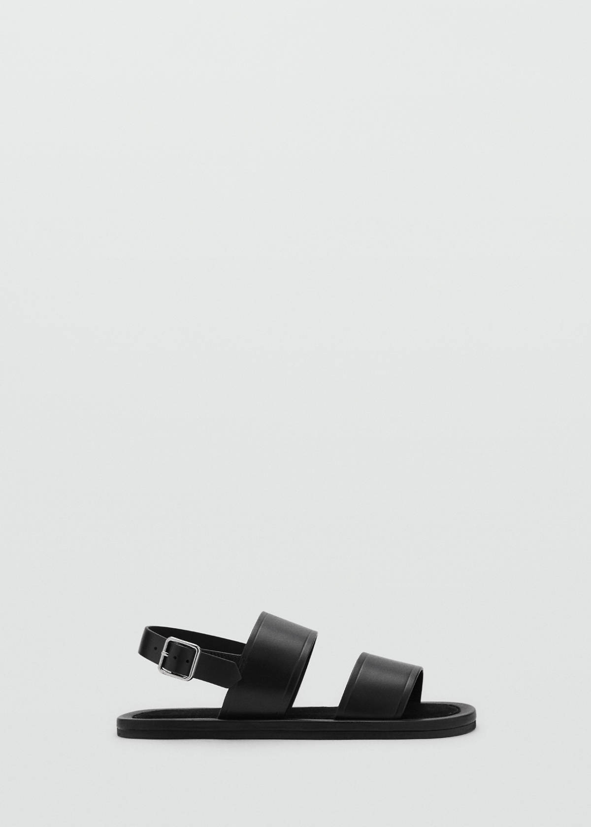Leather strap sandals — Black