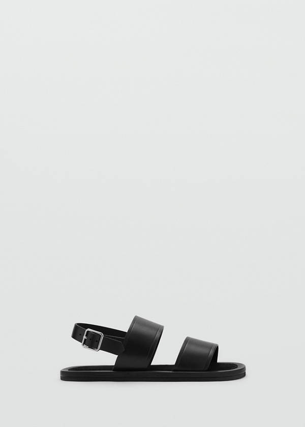 Leather strap sandals — Black