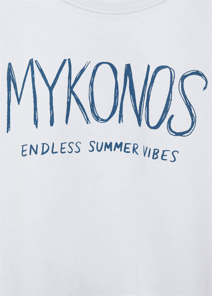 Printed message T-shirt — Sky Blue