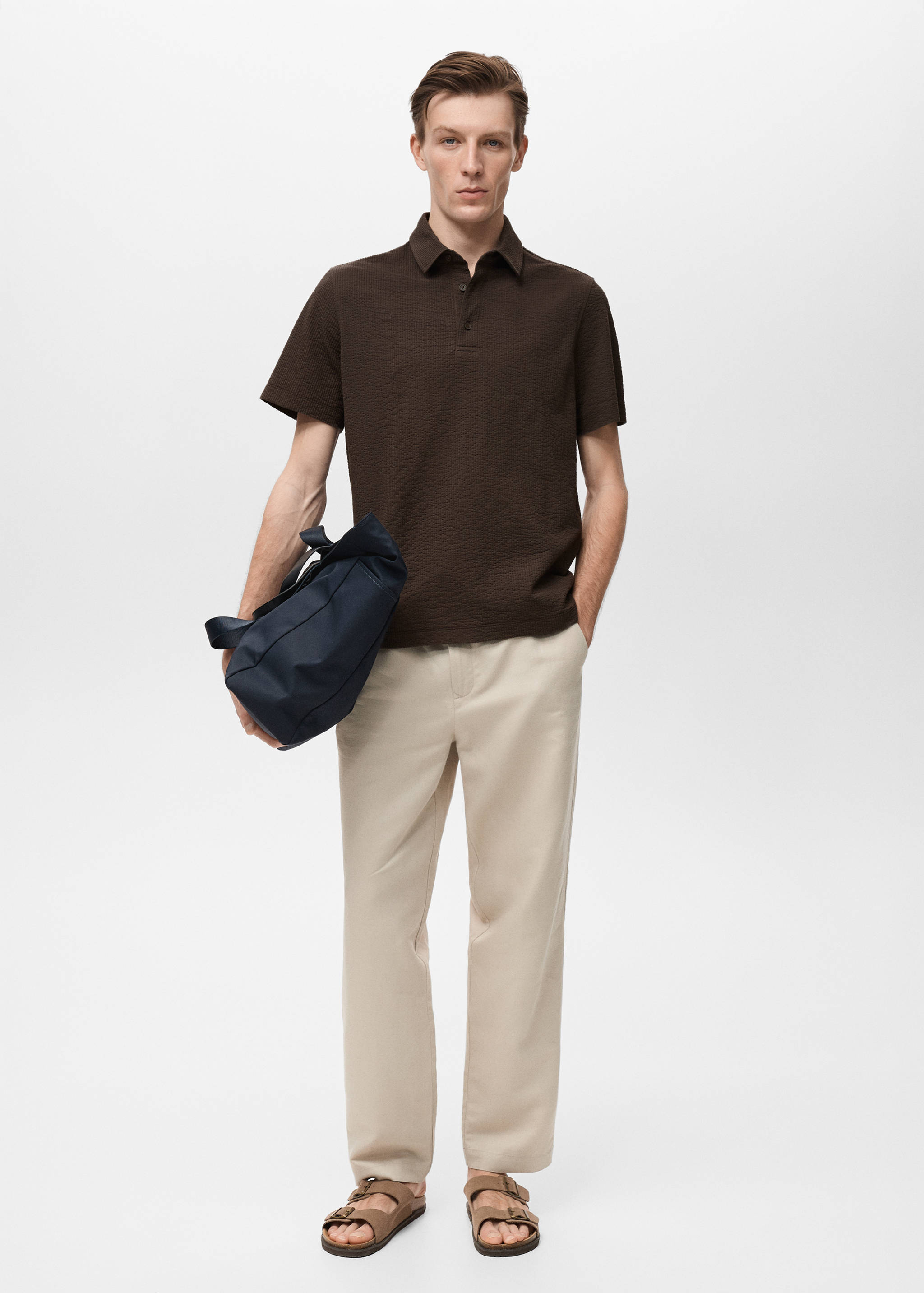 Seersucker cotton polo shirt - General plane