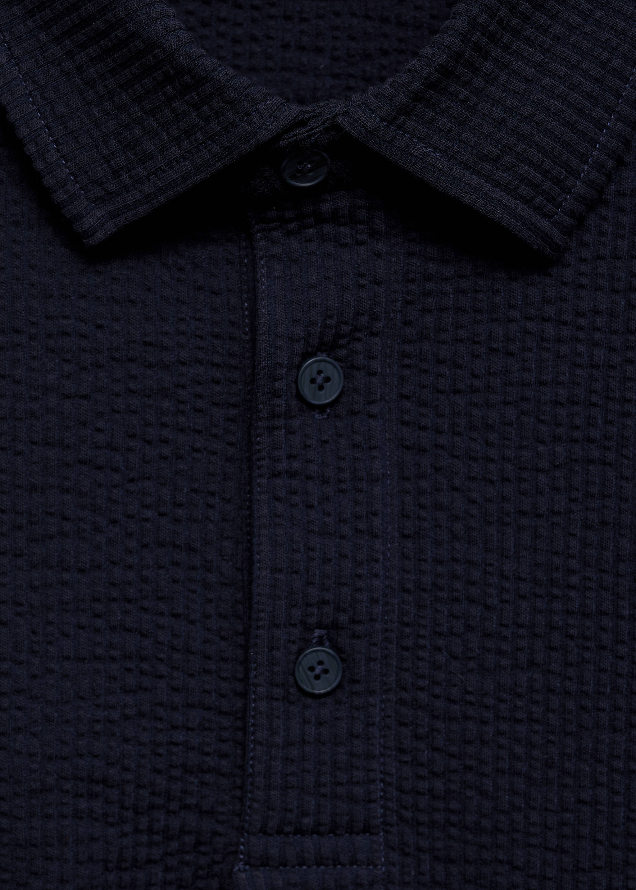 Seersucker katoenen poloshirt - Detail van het artikel 0