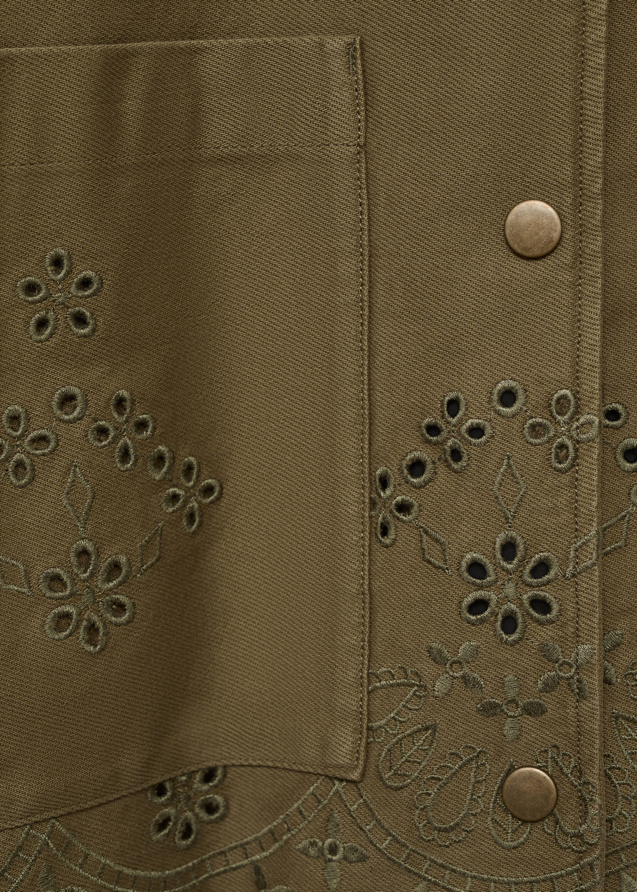 Cotton overshirt with lace detail - Details of the article 0