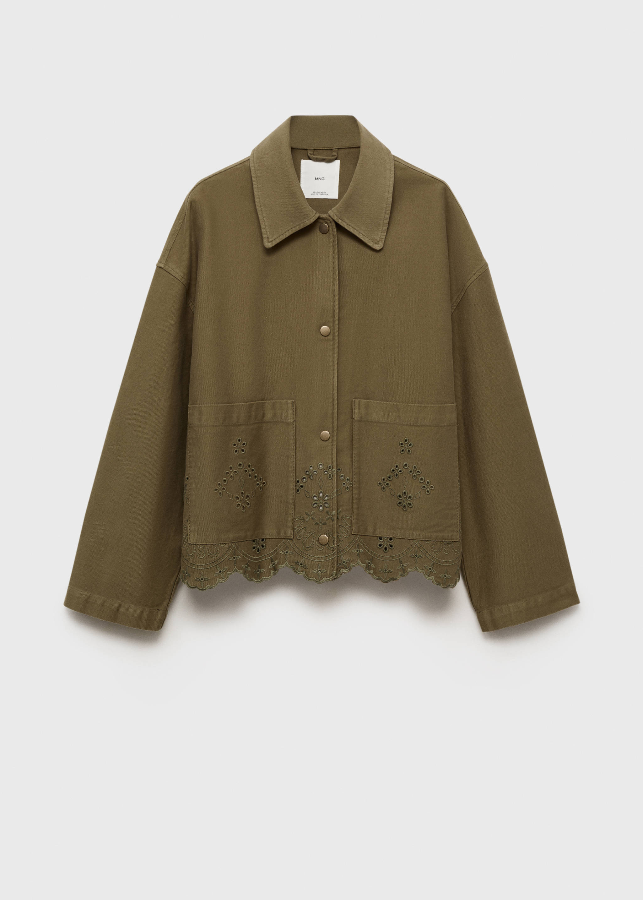 Cotton overshirt with lace detail - Article without model