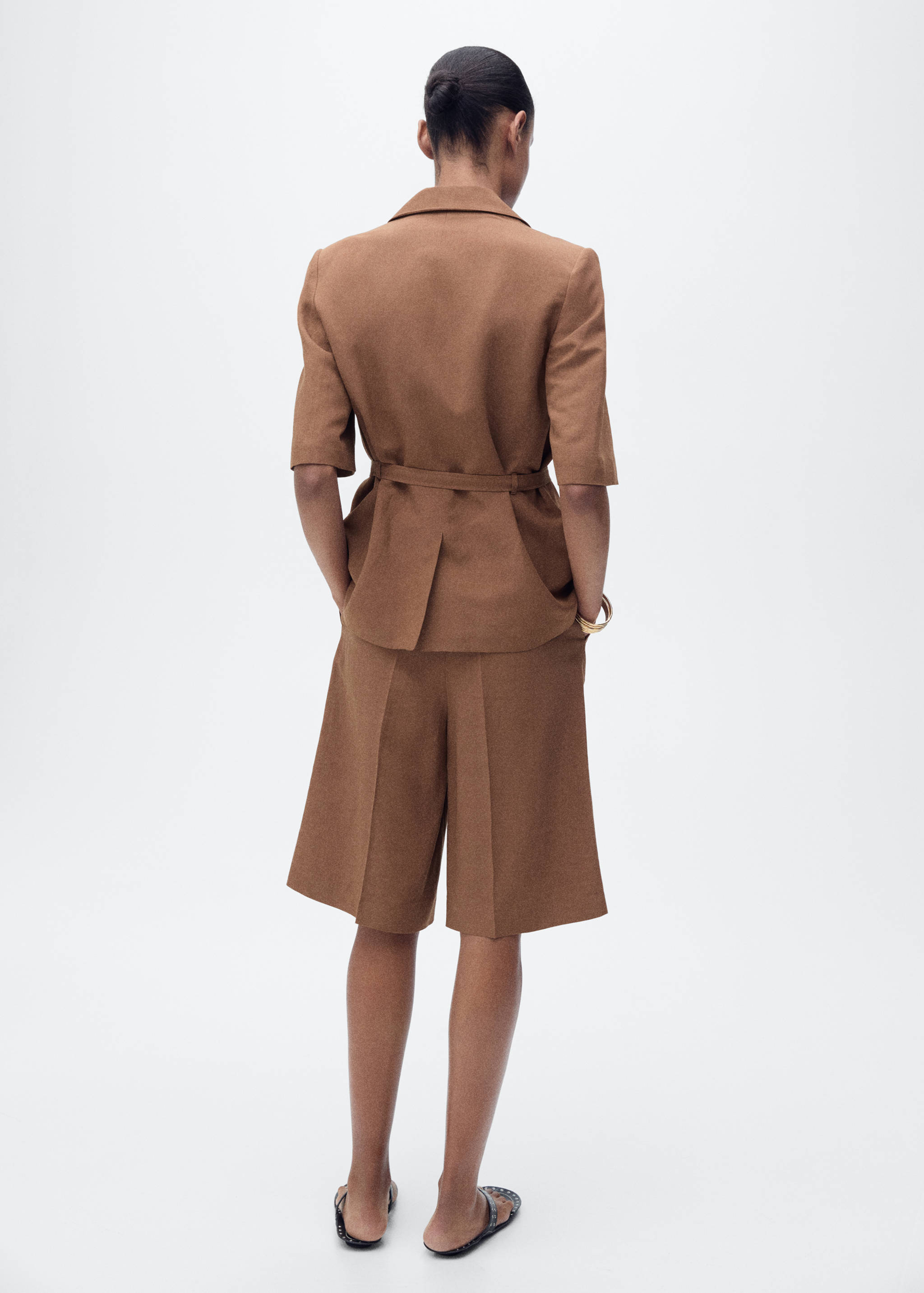 Calções de fato com mistura de linho - Verso do artigo