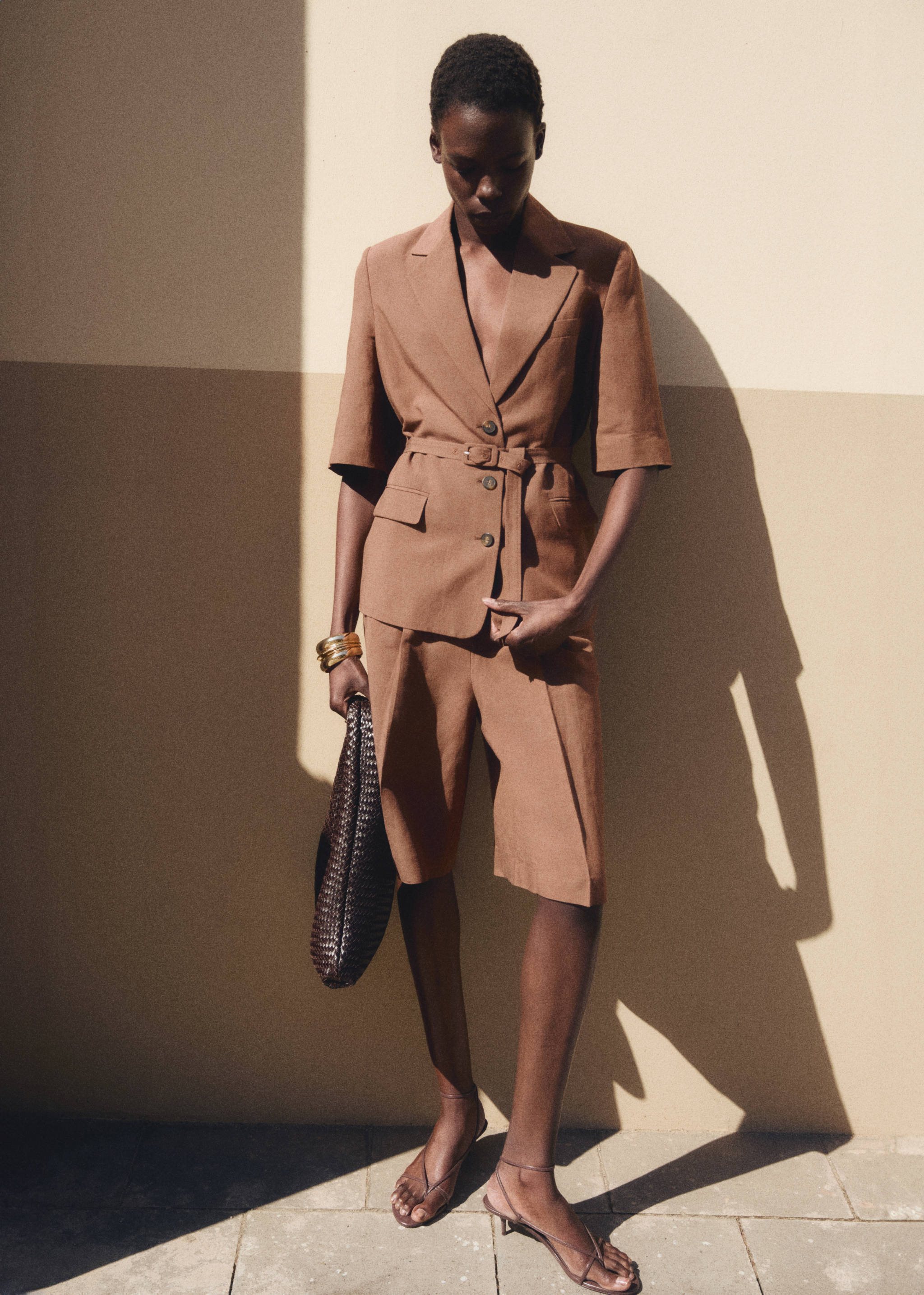 Calções de fato com mistura de linho - Pormenor do artigo 6